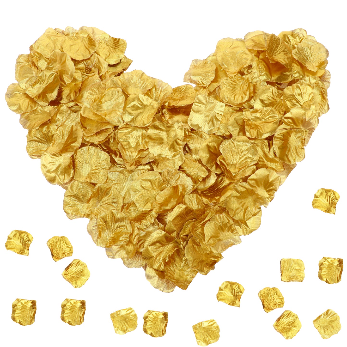 Bewudy 500PCS Fake Rose Petals, Gold Silk Rose Petals, for Romantic Night Romantic Festive Atmosphere Creation for Marriage Proposal Wedding Valentine's Day Decoration Party Activities (Gold)(500)