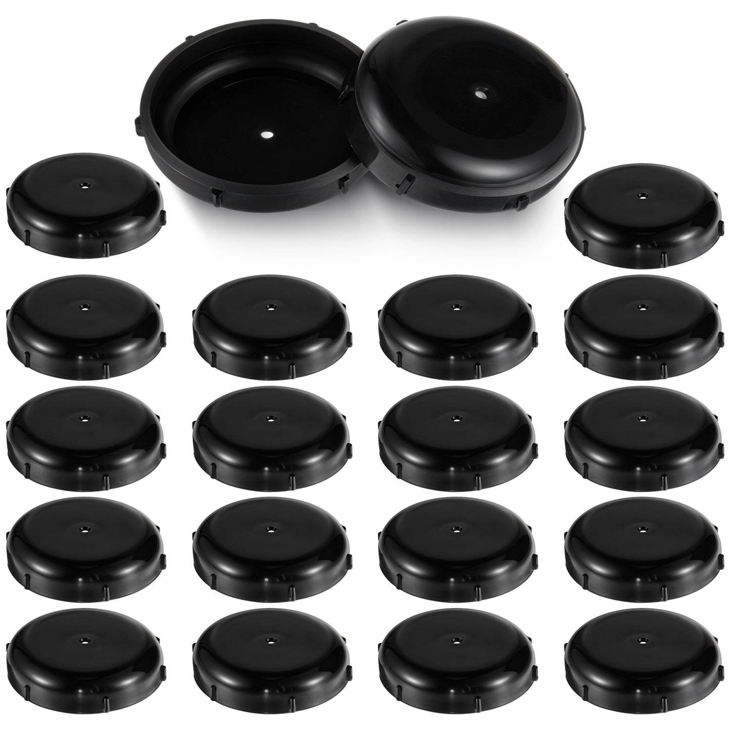 AOZUO 20 Pack Patio Furniture Feet Caps, 1-1/2 inch Round Plastic Chair Leg Caps for Wrought Iron Furniture Black Patio Chair Leg Caps for Metal Tables and Chairs Floor Protecting Replacement Feet