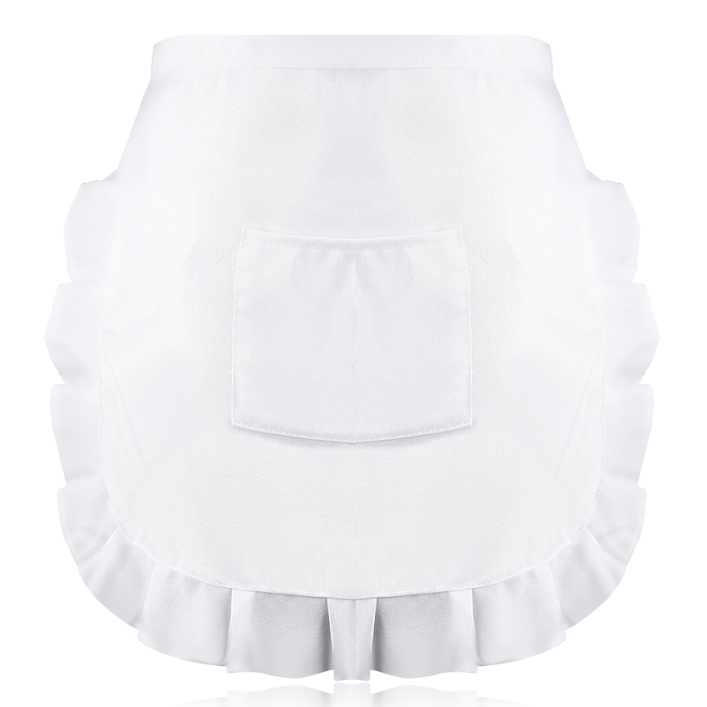 LXUEJIE White Waist Apron with Pocket, Women's French Maid Half Apron Cooking Aprons Kitchen Cooking, Restaurant, Bistro, Coffee Shop