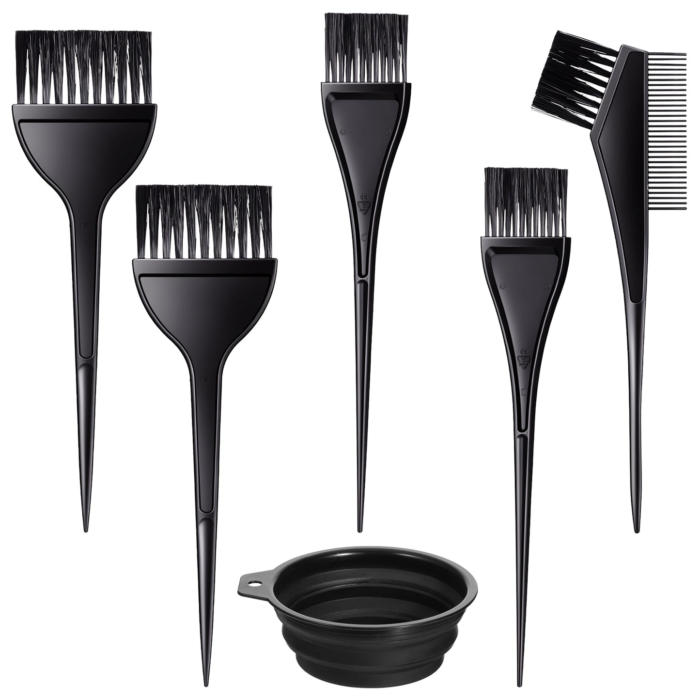 SULIKJHUI Hair Dye Kit, 7 Pcs Complete Hair Coloring Tools Including Brush & Bowl for Easy Application, DIY Salon at Home (Black)