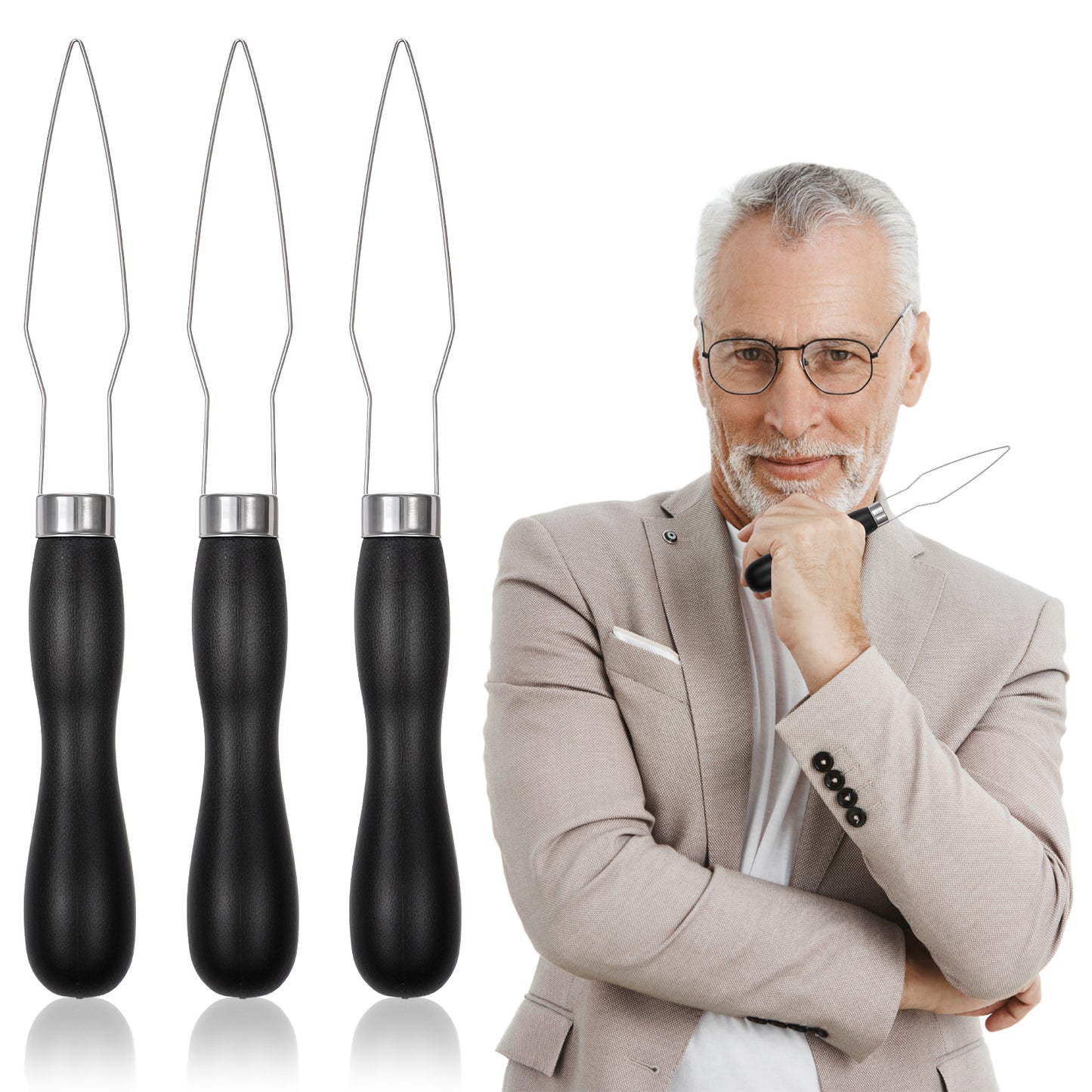 AOZUO 3pcs Button Hook and Zipper Pull Helper, Button Assist Device with Easy-Grip Handle Button Helper Tool for Elderly Arthritis Limited Dexterity Shirt Dress Coat