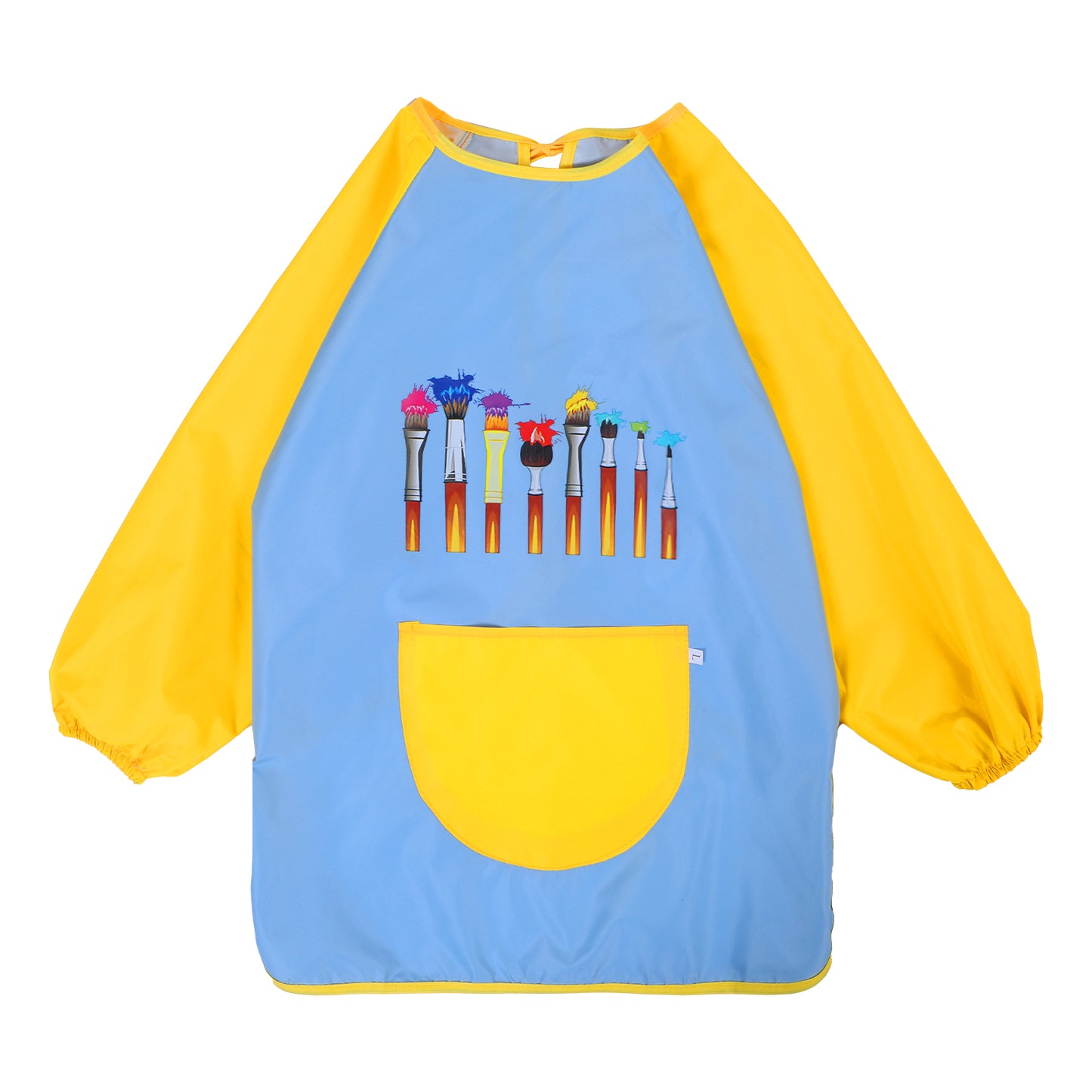 Bewudy Kids Art Smocks Toddler Smock, Waterproof Artist Painting Aprons for Children, Kids Paint Apron with Long Sleeve(Blue)