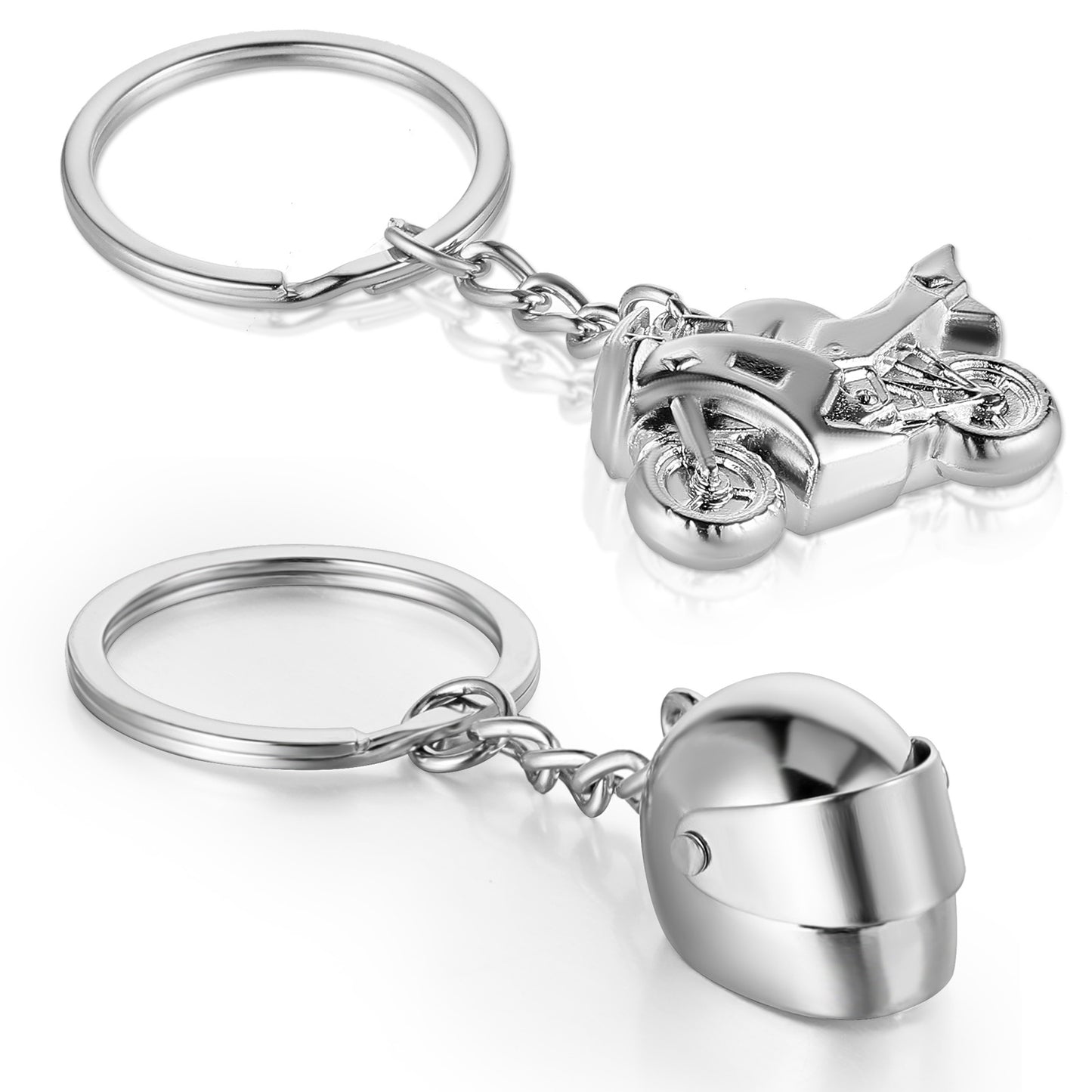 DOPENSPI 2PCS Motorcycle & Motorcycle Helmet Keychain, Motorbike Keyring Motorcycles Gift Metal Car Keychain Pendant Decoration Idea Biker Gift Keychains Pendant