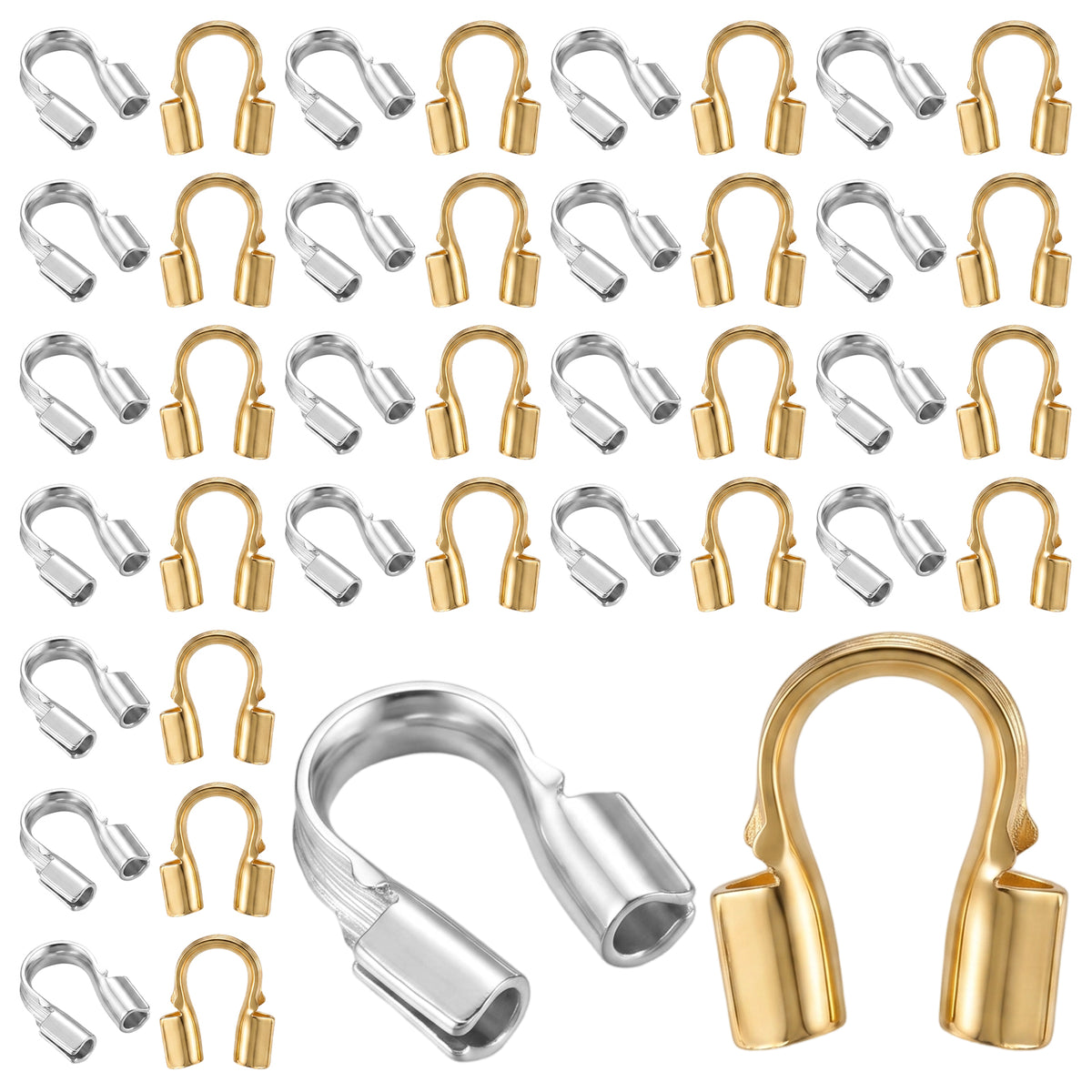 JJUNW 200 PCS Wire Guards for Jewelry Making, Stainless Steel Wire Guardian