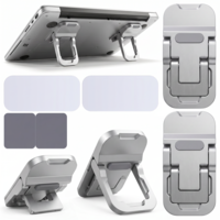WJIAAA Keyboard Stand for Desk, 2 Pcs Dual Tilt Angle Adjustment (40°/24°), Foldable Laptop Feet, Zinc Alloy Base with Self-Adhesive Pads for Most Keyboards Laptop(Silver)