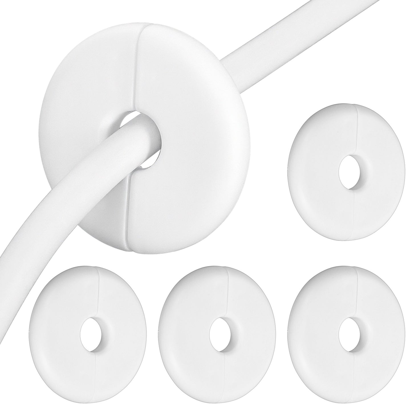 Molain 4 Pcs Wall Grommets for Cables, Wall Cable Pass Through Accessories Cable Grommets Routing Kit for Ethernet Cables Organizing Protecting Cord