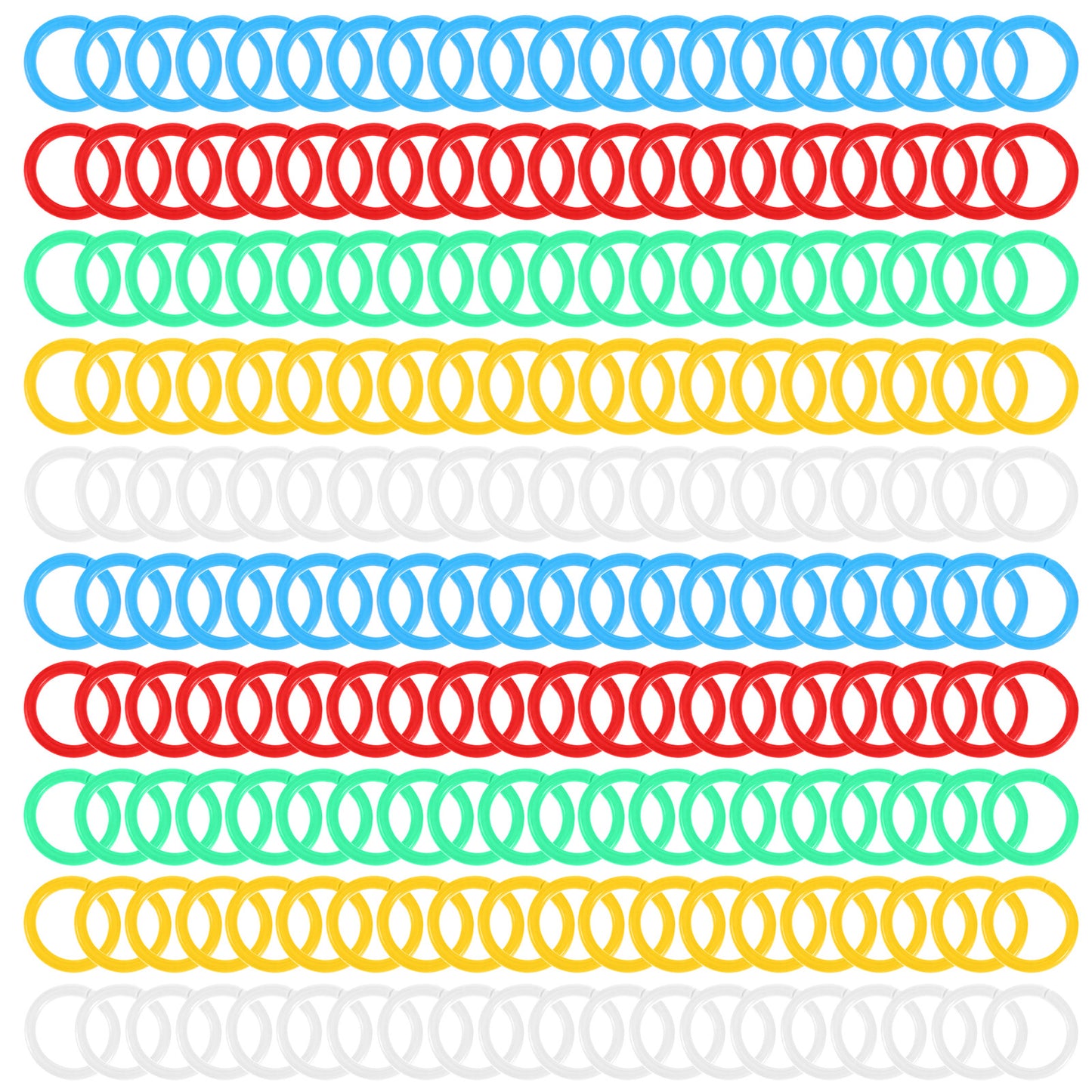 Yuanchu 200 Pcs Loose Leaf Binder Rings, 0.8 Inch Colorful Book Plastics Notebook Paper Ring Loose Leaf Rings for Documents, Keys, Flash Cards, Teachers Workers Office Organization