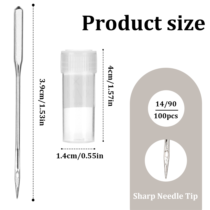 Giantree 100 Pcs Sewing Machine Needles Universal Sizes 90/14 Heavy Duty Sewing Machine Needles for Embroidery Leather Jeans Compatible with Kind of Home Sewing Machine(100)