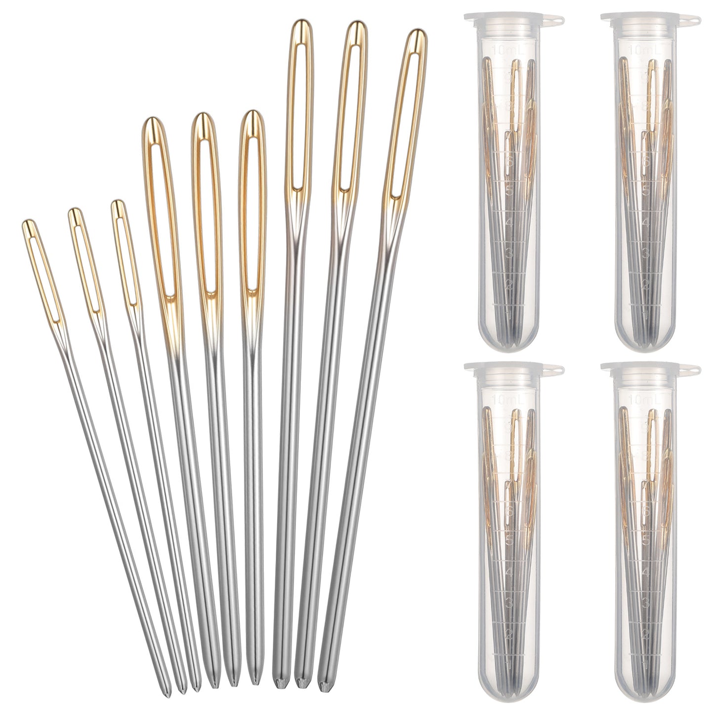Molain 36 Pcs Large Eye Blunt Needles, Carbon Steel Yarn and Darning Needles Tapestry Sewing Needle for Knitting Crochet Stringing Weaving