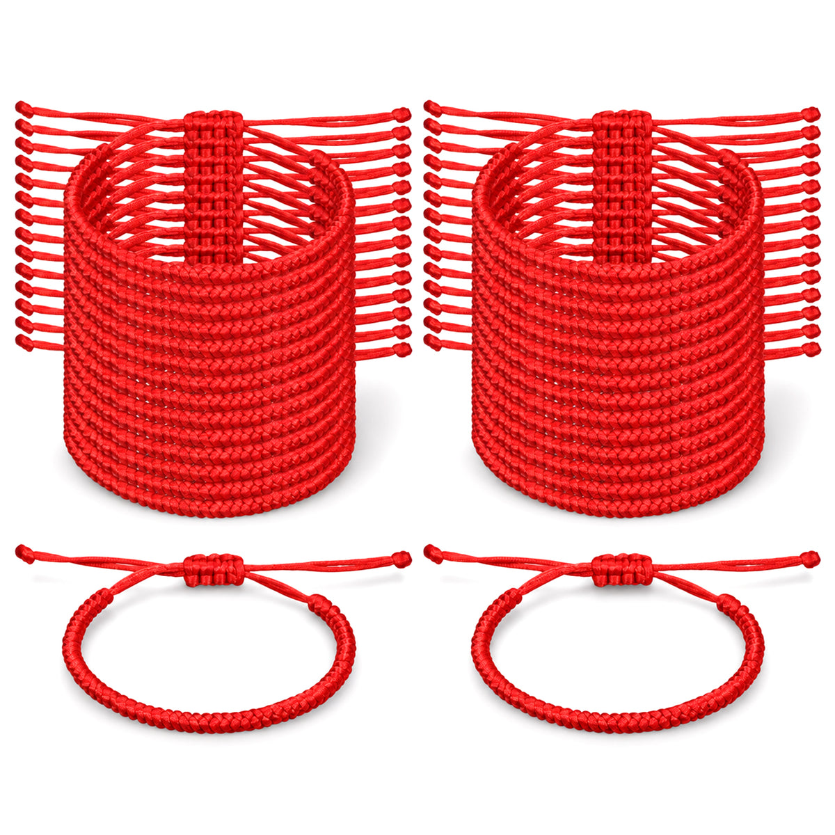 LXUEJIE 30pcs Red String Bracelets, Red Braided Lucky Cord Bracelet Strap