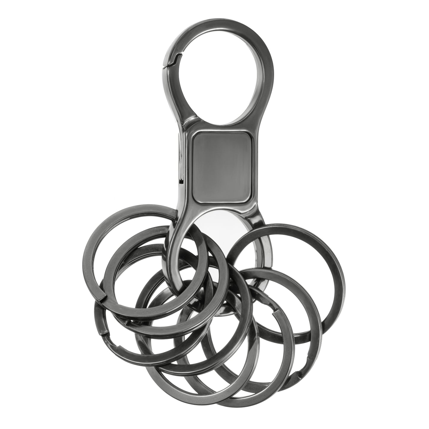 TIESOME Keychain Quick Release Key Ring Key Fob Clip with 8 Detachable Key Rings for Men and Women, Heavy Duty Zinc Alloy Key Organizer Key Chain for Car Keys Black