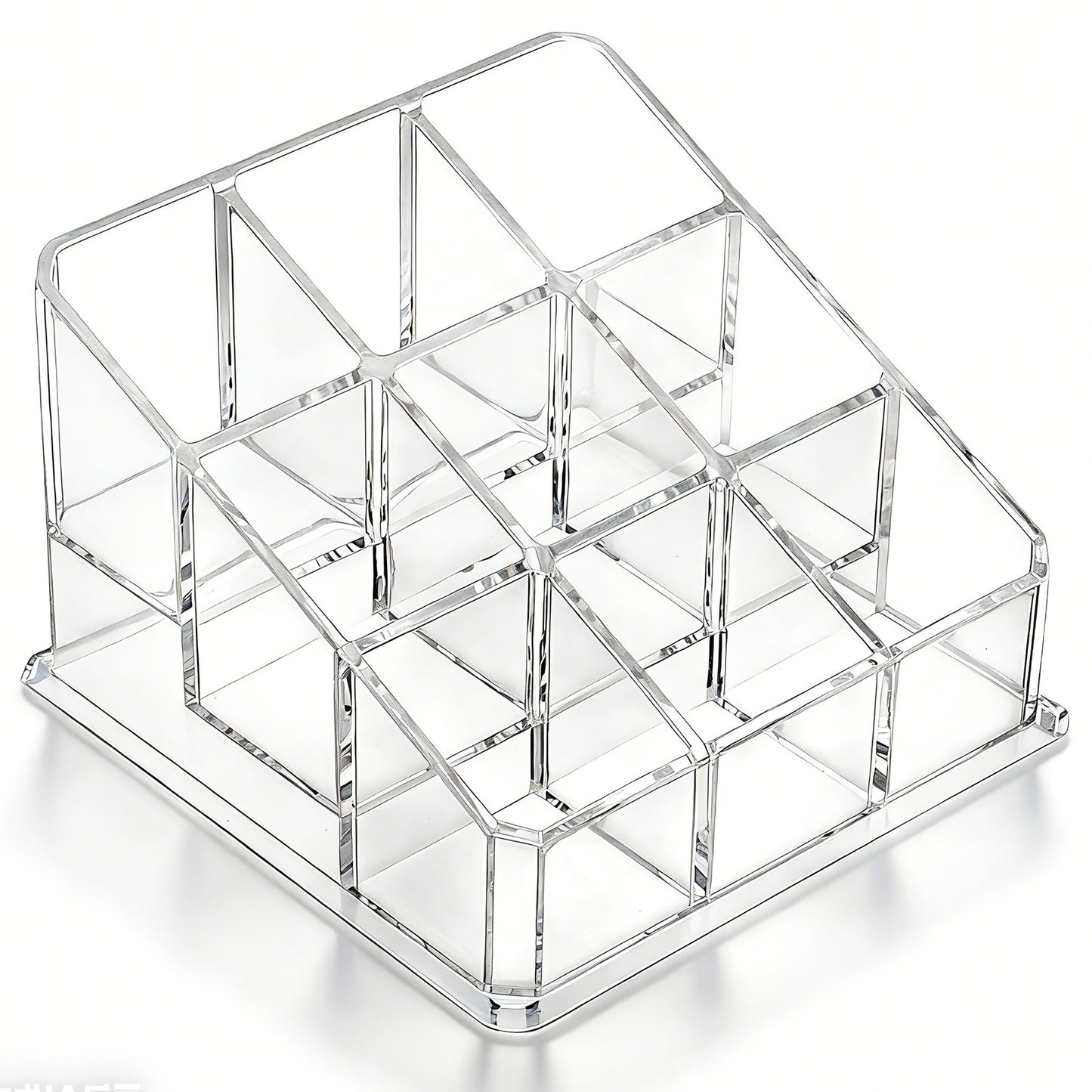DOPENSPI Clear Acrylic Lipstick Lip Gloss Organizer, 9 Slot Cosmetic Display Holder for Bathroom Vanity Storage Rack