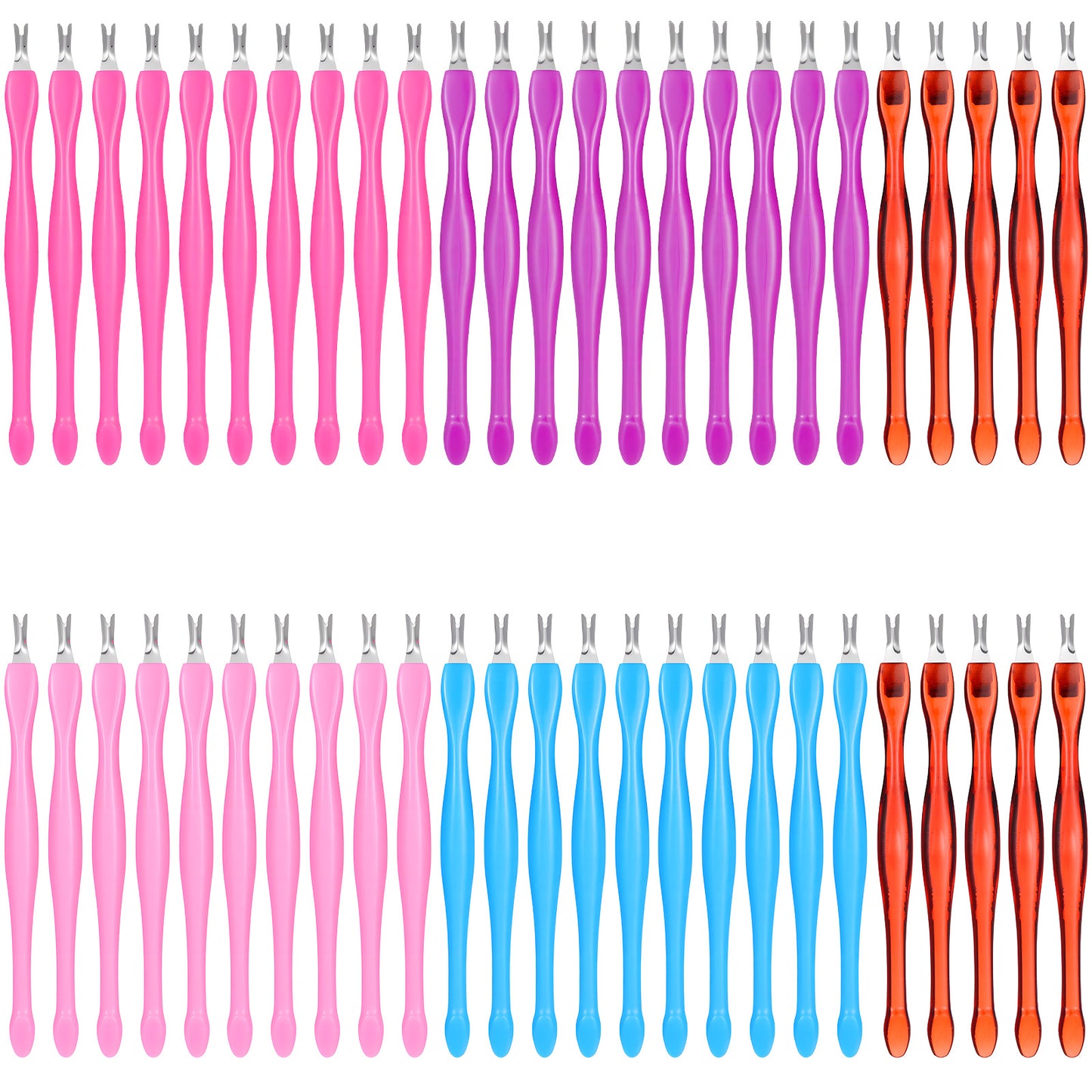 JJUNW 50Pcs Cuticle Pusher Cuticle Trimmer Professional V Shaped Cuticle Remover Manicure Dead Skin Removal Tool for Fingernail Toenail