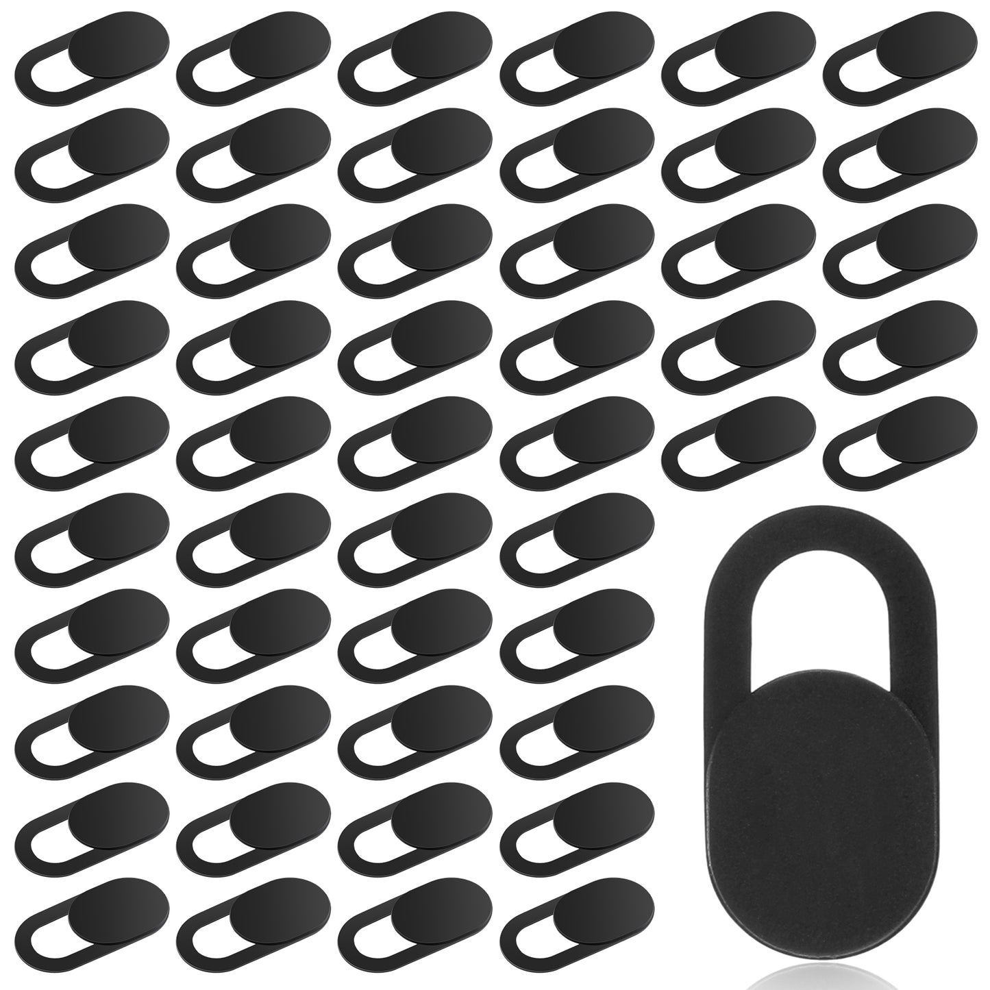 cobee 50PCS Webcam Cover Slide, Ultra-Thin Laptop Camera Cover Slide Universal Phone Cameras Covers Black Camera Privacy Covers Slides Protect Your Privacy and Security for Phone Laptop Computer(50)