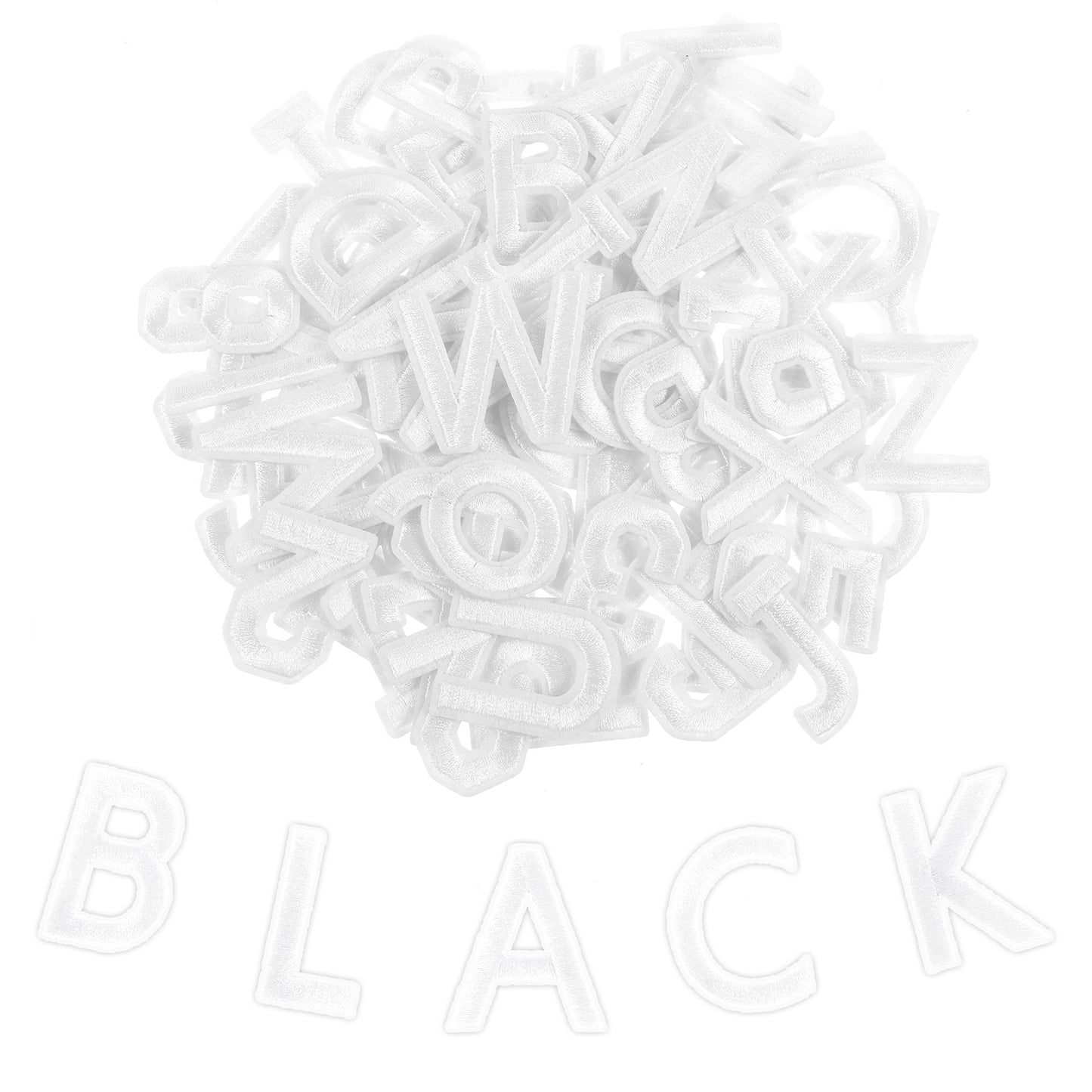 Yuanchu 82 Pcs Letters and Numbers Patch, Alphabet A-Z Number 0-9 Embroidered Patches for DIY Accessories Hats Shirts Jeans Socks Bags Dress(White)