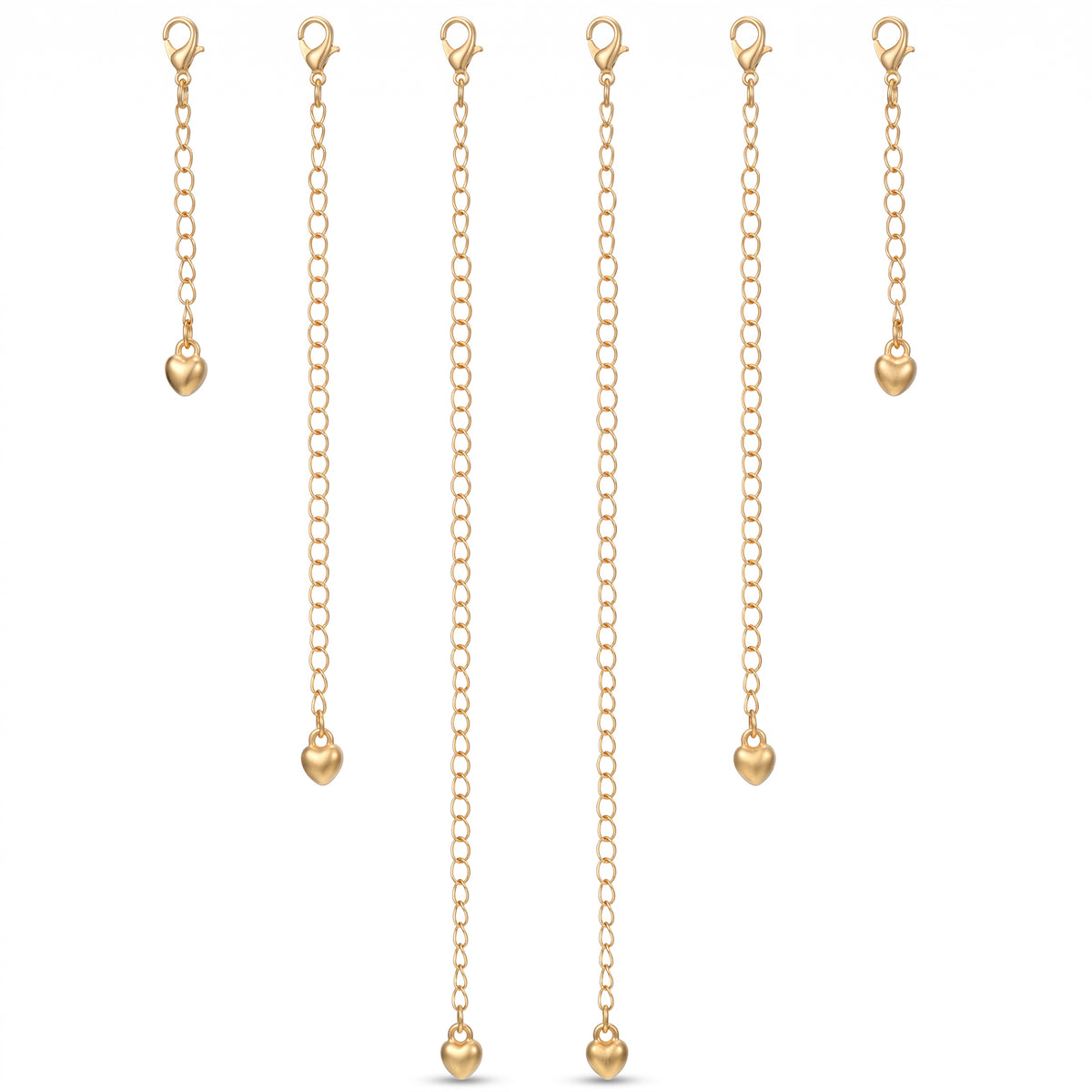 LXUEJIE 6Pcs Gold Necklace Extenders for Women, Metal Jewelry Chain 2/4/6in
