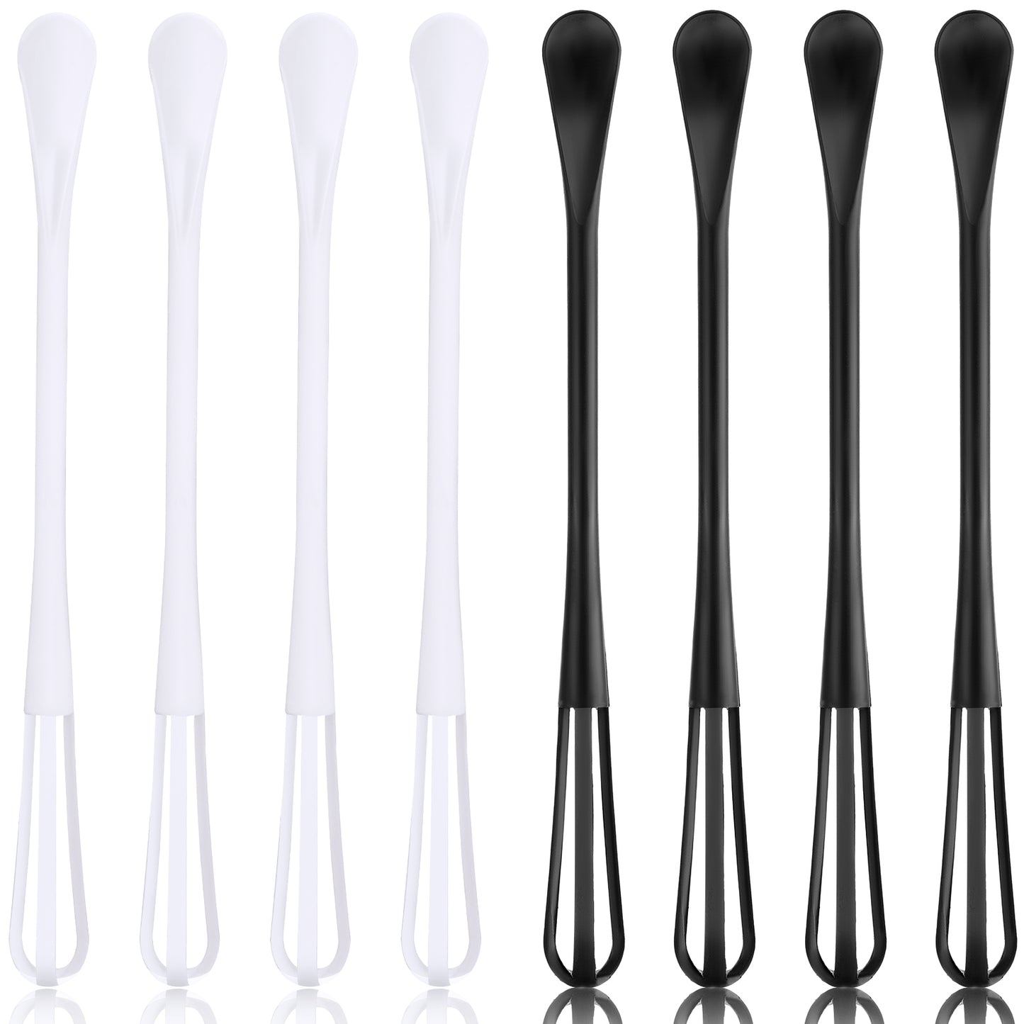 WJIAAA Multifunctional Mini Whisk,8 Pcs Tiny Whisk,2 in 1 Small Whisks for Whisking Beating Blending Ingredients Mixing Sauces 8.6in