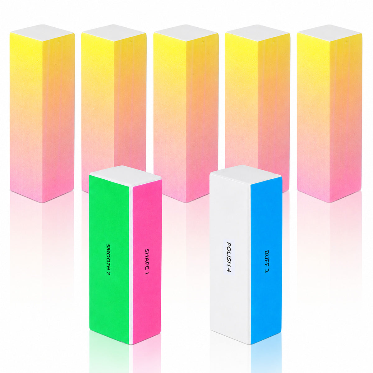 Cobee 7 Pcs 2-in-1 Nail Buffer Block Set, Sponge Nail Files