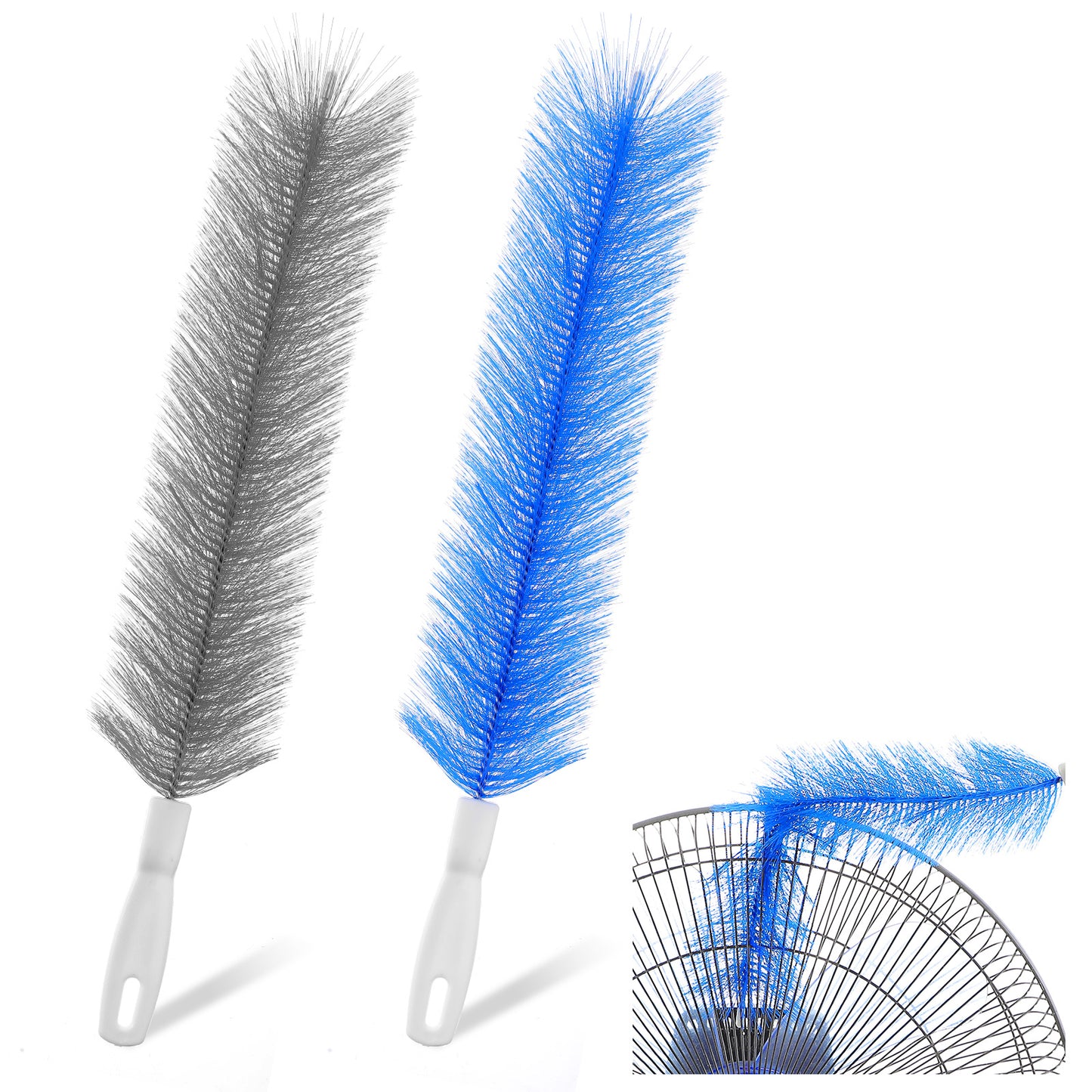 Yuanchu 2 Pcs Fan Cleaner Brushes, Bendable Fan Cleaning Brush Cobweb Duster Set Microfiber Head Washable Brush for Ceiling Fan Air Vents Curtains Cars Box Fan
