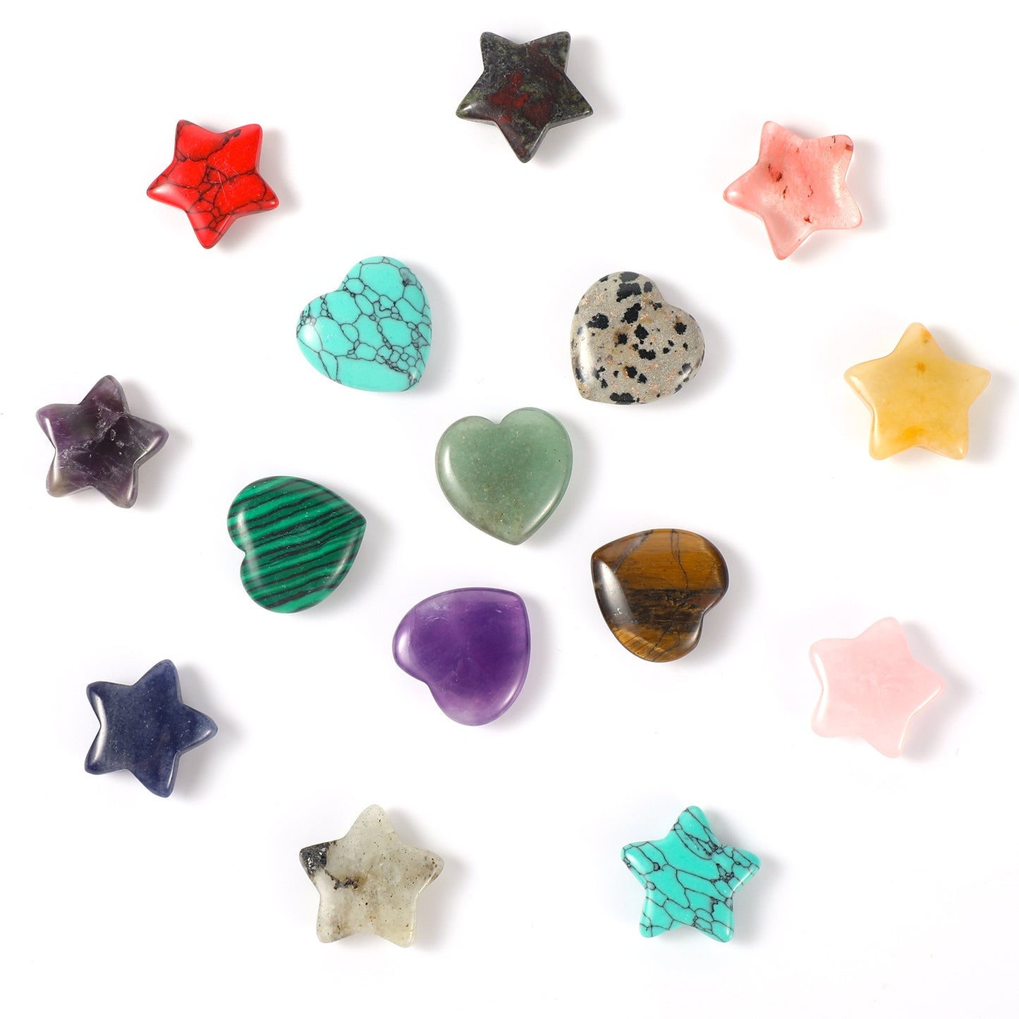 cobee 20 Pcs Crystals Healing Stones, Polished Love Stones Star Natural Crystal Stone Thumb Pocket Stone Tiny Healing Crystals Gemstones Thumb Quartz Crystal Rock for Meditation Balancing Gifts