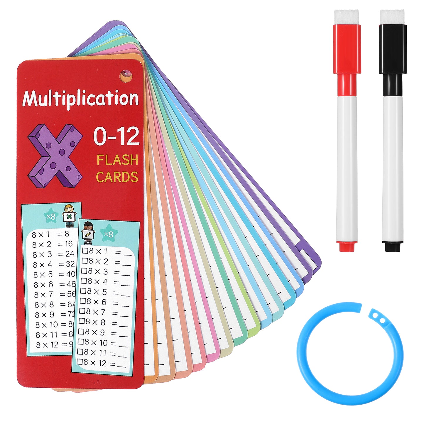 Yuanchu 14pcs Multiplication Flashcards 0-12, Times Table Math Flashcards Times Multiplication Chart Table Flash Cards for 1st to 3rd Grades Multiplication Game Math Learning Aids
