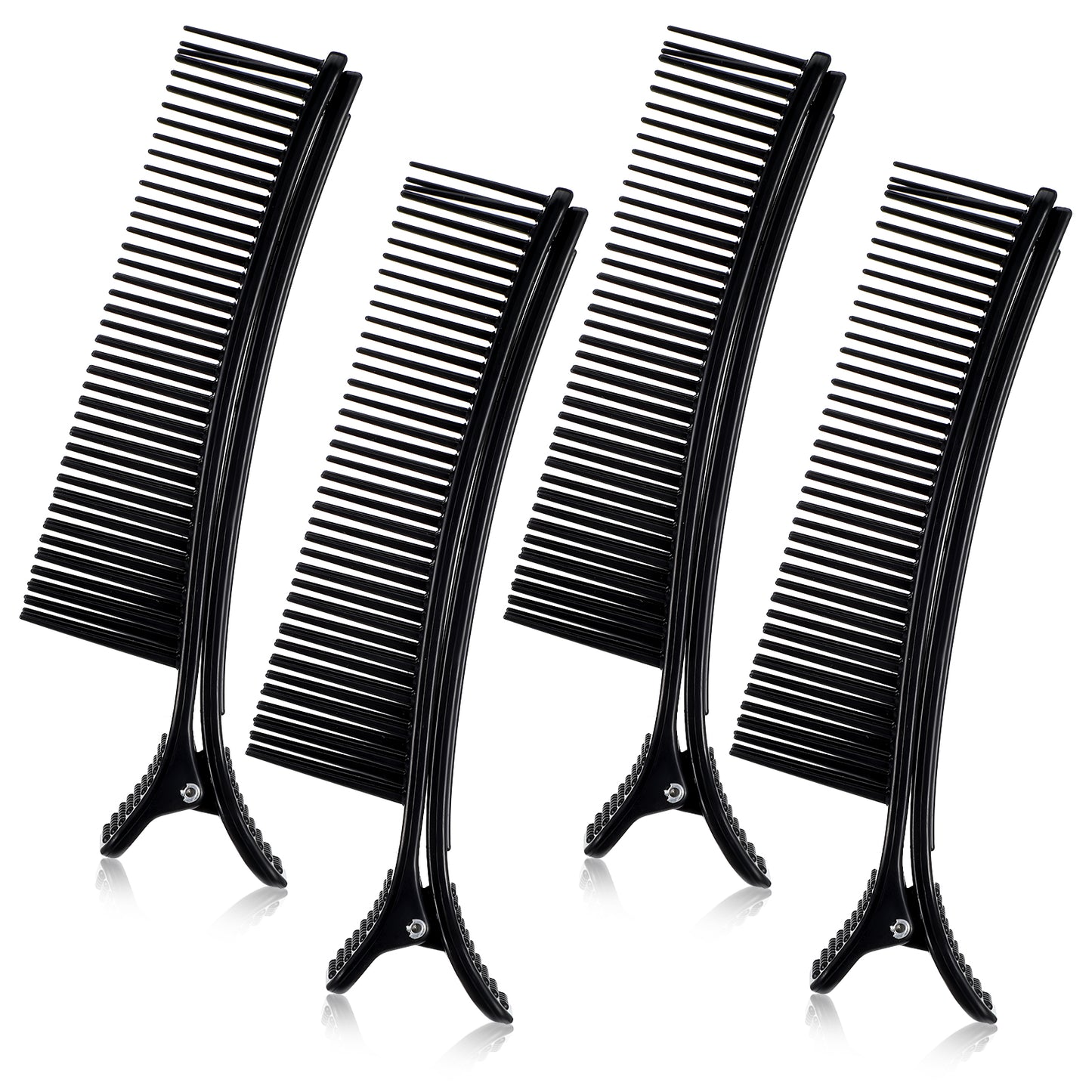 Yuanchu Sectioning Hair Clips, 4 Pcs Hair Clips For Styling Hair Sectioning Clips Professional Hairdressing Clips Grip Clips with Comb Hair Styling Accessories for Salon Home Hair Cutting Coloring DIY