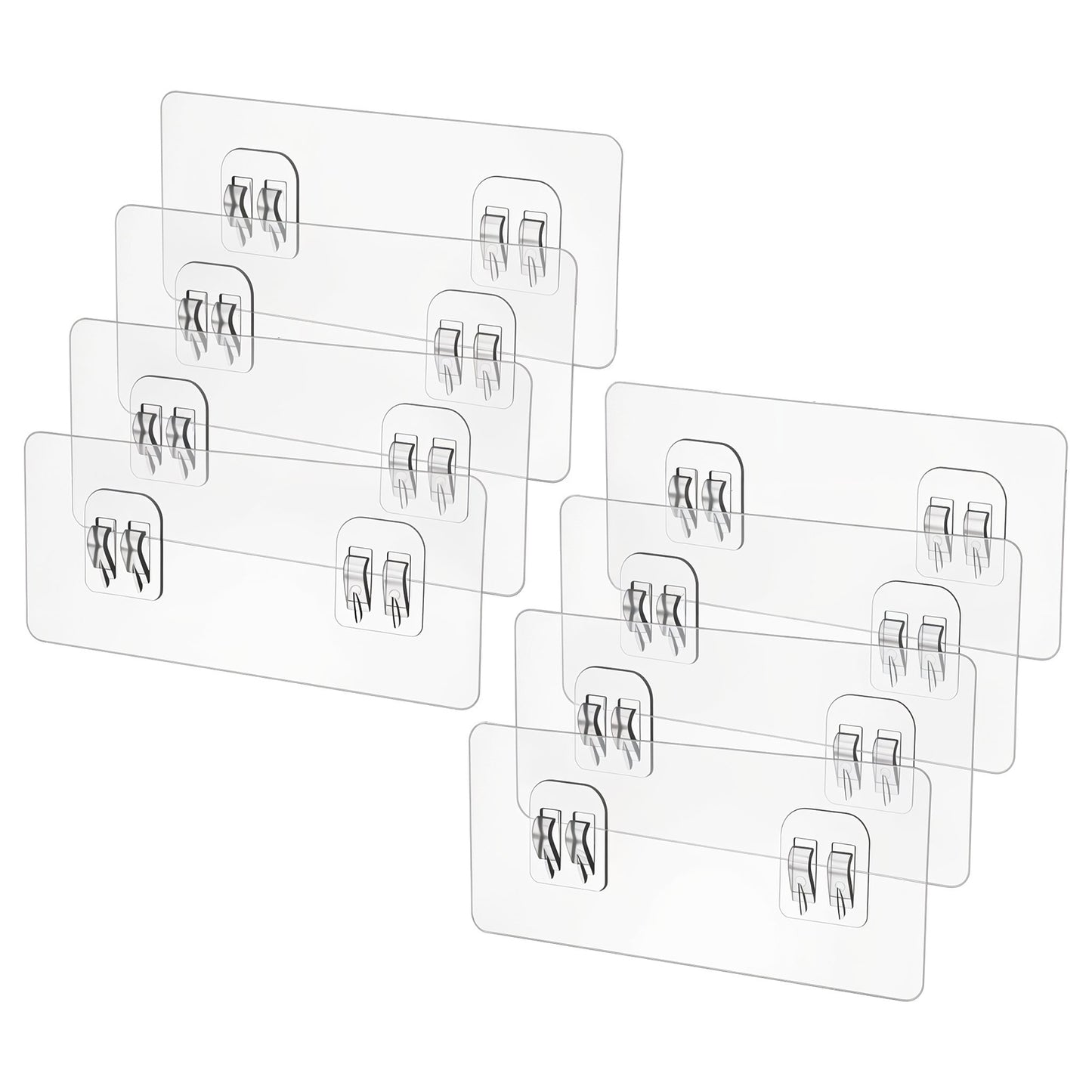 LXUEJIE 8 Pack Shower Caddy Adhesive Replacement, Strong Adhesive Sticker Hooks No Drilling Wall Mount Hook Showers Adhesives Hooks Wall Hook for Corner Shower Caddy Bathroom Shelf Basket Soap Dish