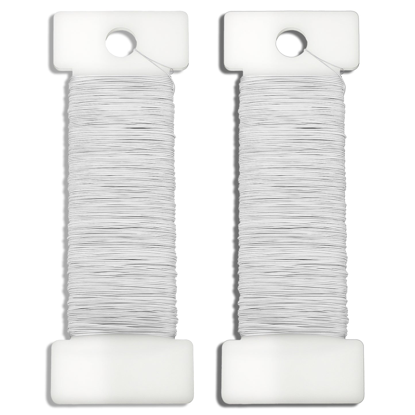 LXUEJIE 2 Pcs White Floral Wire, 38 Yards 114 Ft 22 Gauge Flexible White Floral Wire Crochet Wires for Crafts Iron for Crafts, Christmas Wreaths, Tree, Flower Arrangement, Ribbon Making DIY