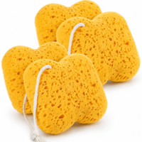 SULIKJHUI 4 Pcs Natural Sea Sponges, Larger Shower Sponges for Women Men for Bathing, Natural Sponge for Body & Face, Honeycomb Cleaning Sponge with Ultra-Soft and Gentle for Sensitive Skin