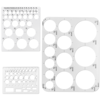 TIESOME 3pcs Circle Templates for Drafting, Flexible Drafting Stencils for Drawing Circle Ruler Translucent Circle Drawing Tool Plastic Geometric Stencils for Painting for Office School Formwork