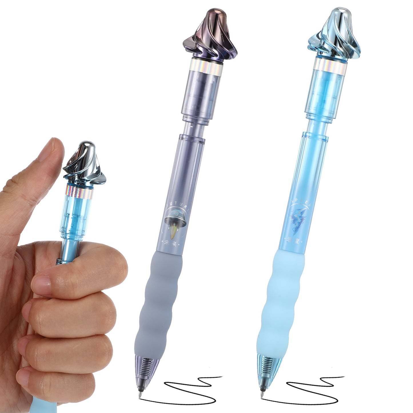 XLIUAX 2 Pcs Fidget Pens, Fidget Gel Pen for Adults