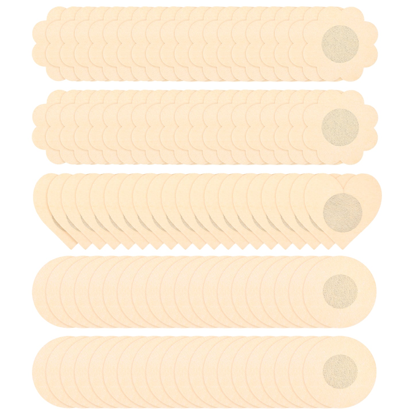 XLIUAX 100 Pieces Pasties Nipple Covers for Women Disposable Nipple Covers Invisible Breast Petals for Dress Seamless Comfort Beige