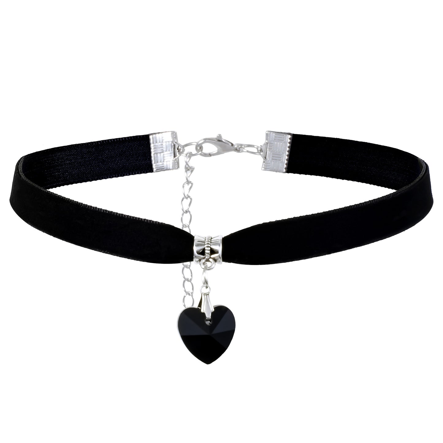 JIYIN Black Heart Choker Necklace For Women, Classic Velvet Heart Chokers Adjustable Gothic Necklace For Women Party Jewelry Valentine's Day Halloween Cosplay(Black)