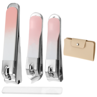 Molain Nail Clippers for Men Women, Stainless Steel Splashless Nail Clipper Set, Toenail Clippers, Fingernail Clipper, Ultra Sharp Toe Nail Clippers, Nail Cutter, Finger Nail Clippers Adult(Pink)