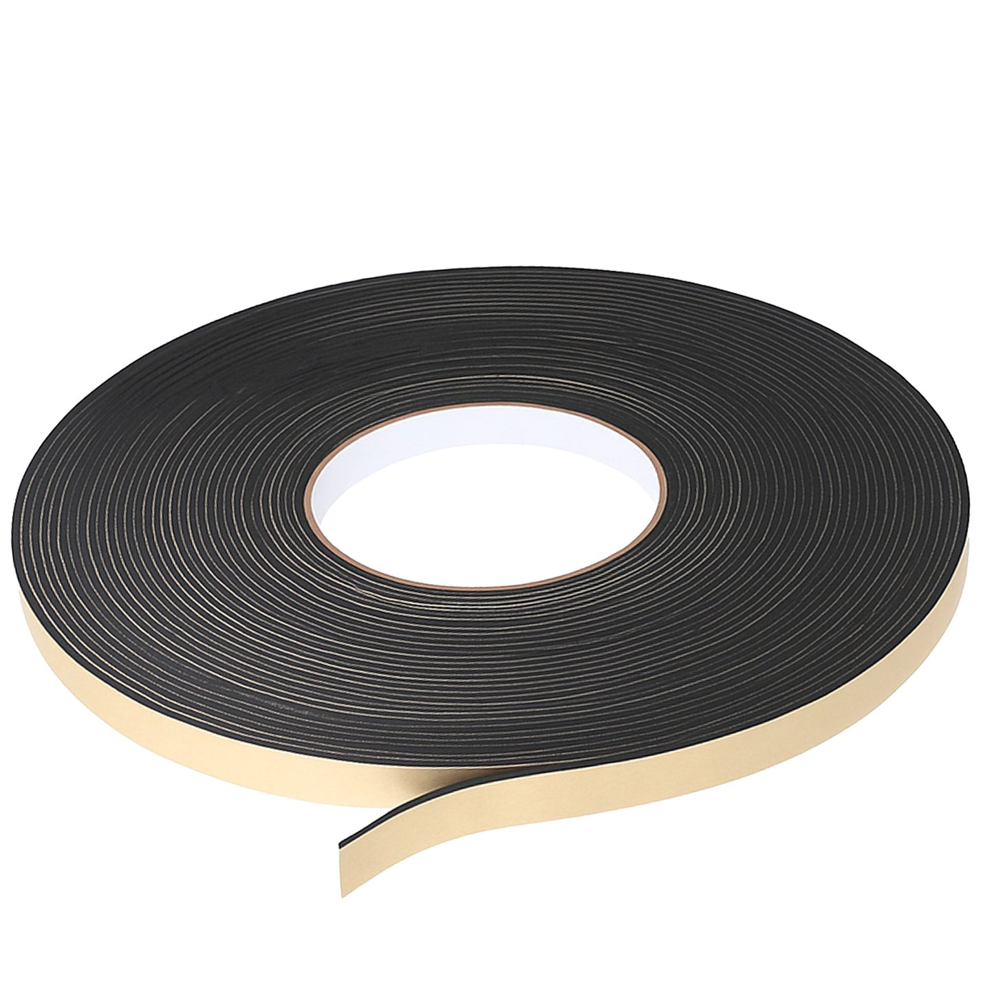 SULIKJHUI Door Seal Tape, 15m x 1cm x 2mm Weather Stripping for Doors & Windows, Self-Adhesive EVA Foam Draft Tape, Black Insulation Seal Strip