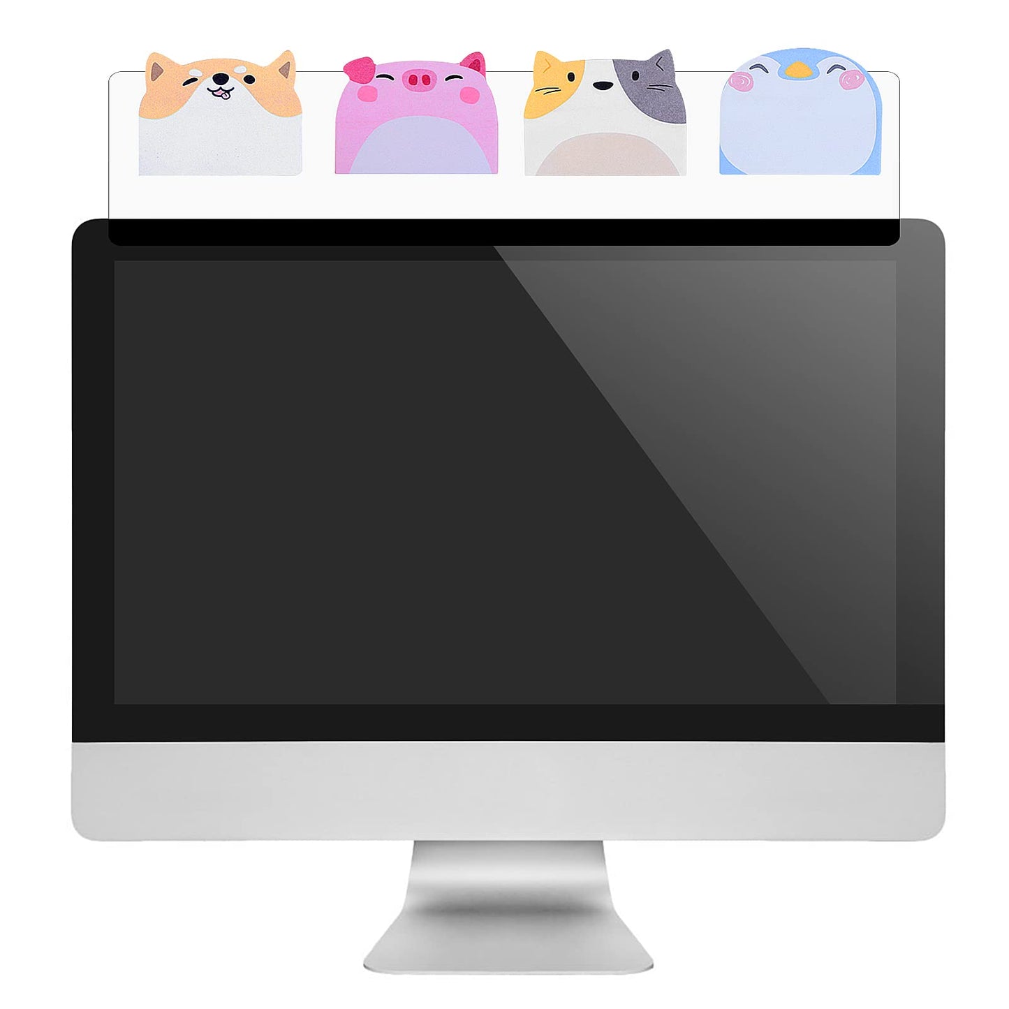 cobee Monitor Memo Board Top Mount, 2 Pieces 11" Acrylic Desktop Monitor Sticky Note Holder Sticky Boards Message Panel Board for Picture, Reminder, Computer Monitor Accessories, Office Supplies