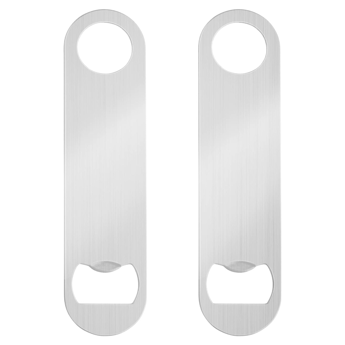 cobee Beer Bottle Openers, 2 Pieces Flat Bottle Opener Stainless Steel Beer Opener Bar Bottle Opener for Kitchen Bar Restaurant (Silver)