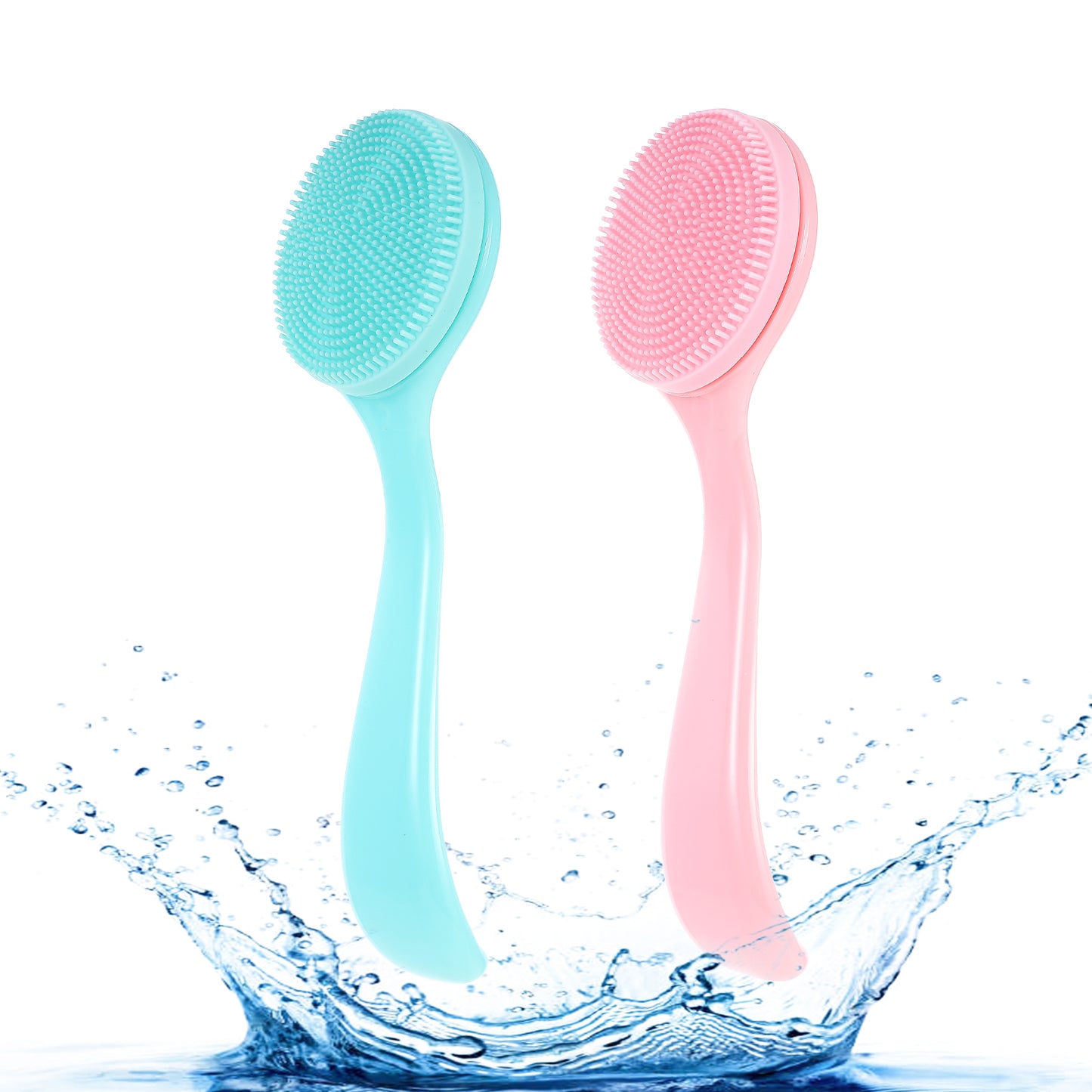 TIESOME 2 Pack Silicone Manual Facial Cleansing Brush, Soft Skin-Friendly Waterproof Exfoliating Face Brush Facial Brushes for Women and Men Blackheads Makeup Residues Removal