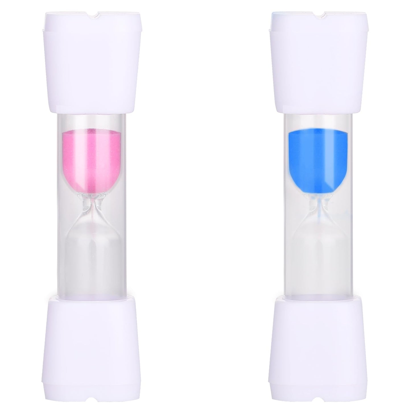 simarro Sand Timer, 2Pcs Colorful Hourglass Glass Acrylic Covered Clock Timers 3Min Mini Cute Hourglass Timer for School Classroom Home Room Cooking Game(Blue+Pink)