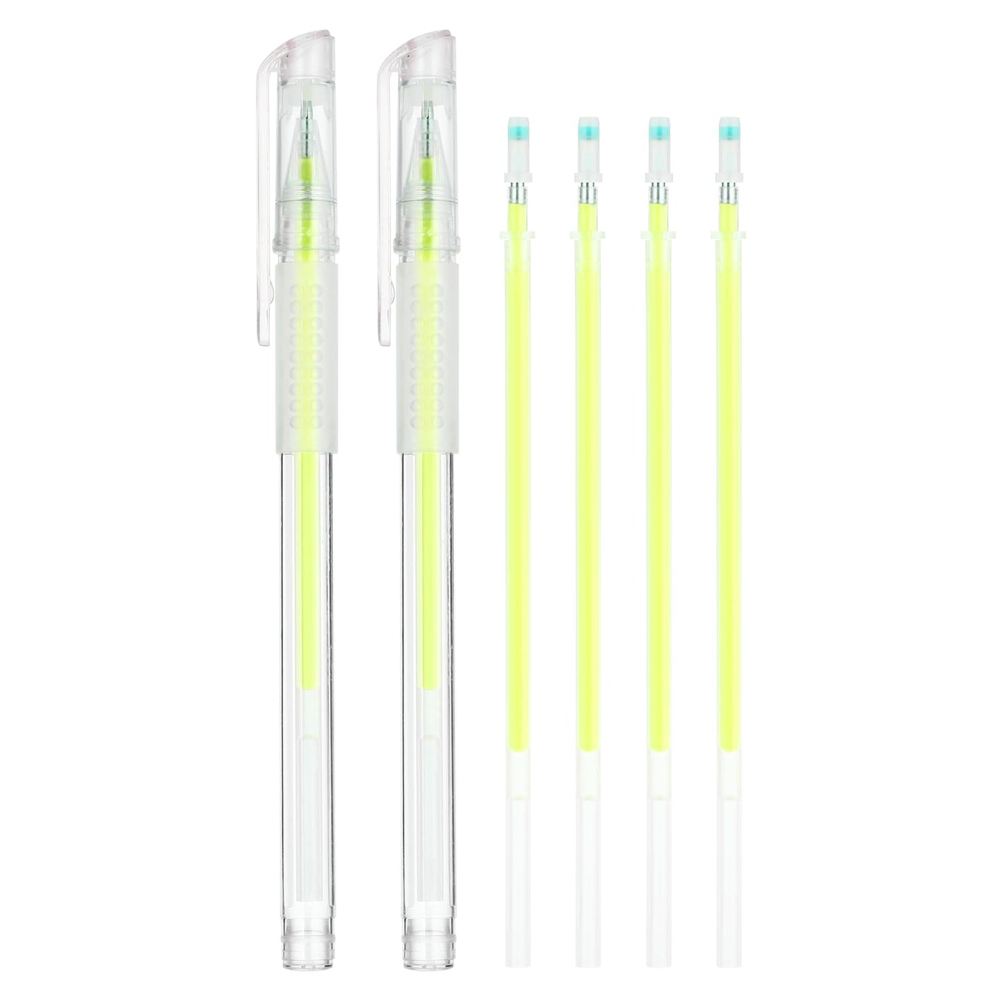 Andibro 2Pcs Eyebrow Microblading Marker Pen, Skin Marker Pen Eyebrow Makeup Position Mapping Mark Tools Eyebrow Mapping Pen Stencil with 4 replacement refills(fluorescent color)
