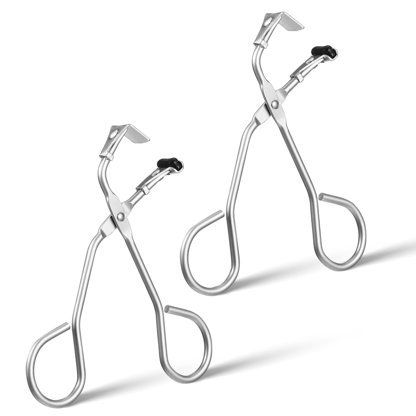 MBAIYO Pack of 2 Partial Eyelash Curler, Mini Eyelash Lifter, Precision Eyelash Curler, Stainless Steel Eyelash Curler, Clip, Portable Travel Eyelash Tools, Makeup Tool for All Eyelash Shapes
