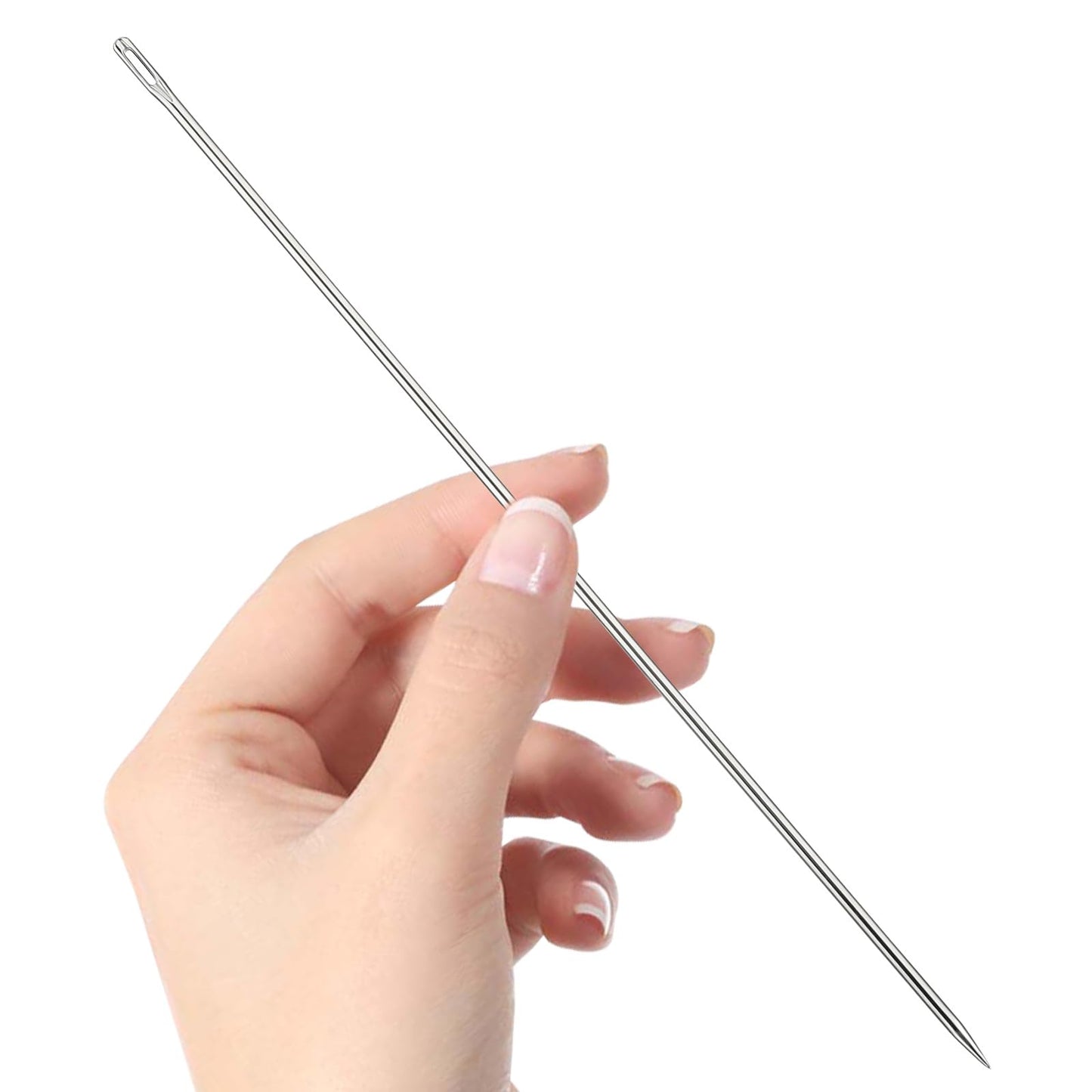 Yuanchu 7.8 Inch Long Sewing Needles, Sewing Needles with Large Eye Professional Upholstery Needle Leather Sewing Needles Long Hand Sewing Needles for Home Leather Tapestry Embroidery Carpet DIY (7.8