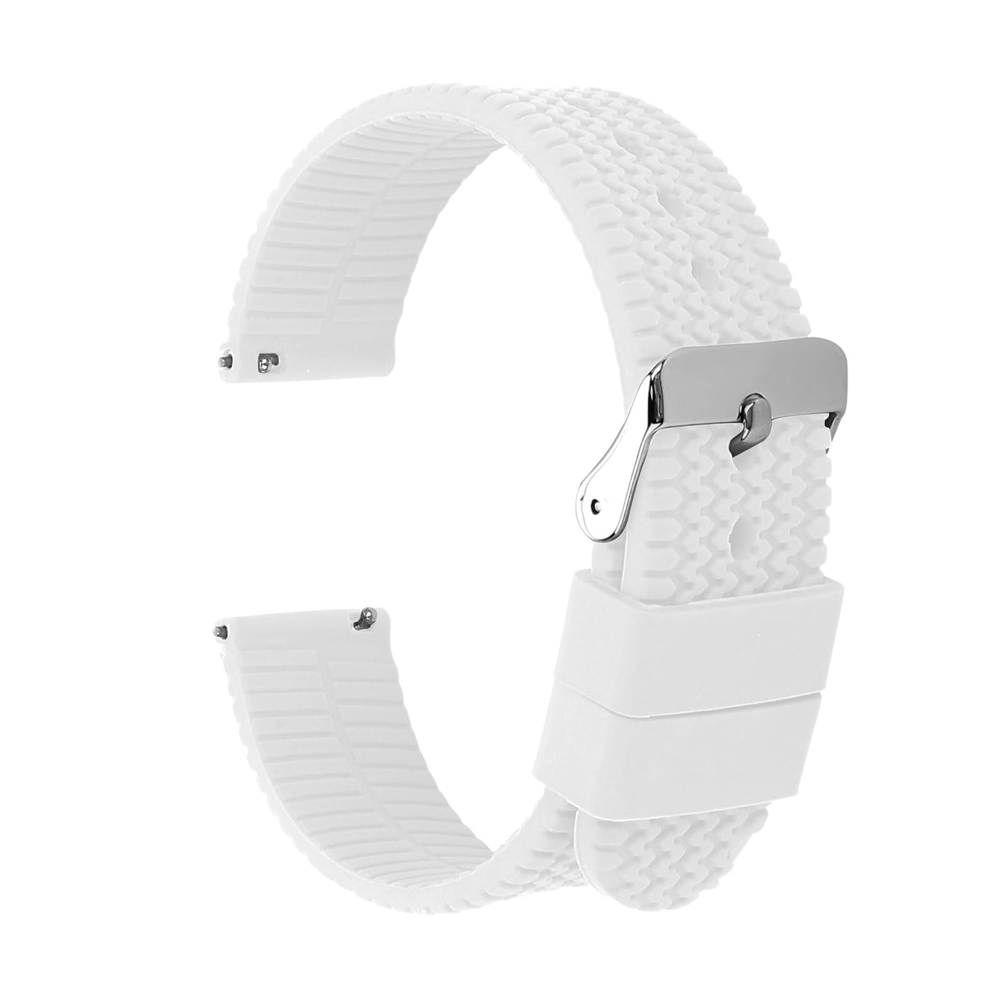 cobee Silicone Watch Bands, Soft Silicone Watch Straps Quick Release Replacement Watchbands with Stainless Steel Buckble Universal Watches Bracelet Straps for Wen Women (20mm, White)