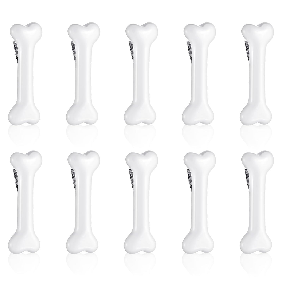 DOPENSPI 10PCS Bone Hair Clips, White Bones Hairpins