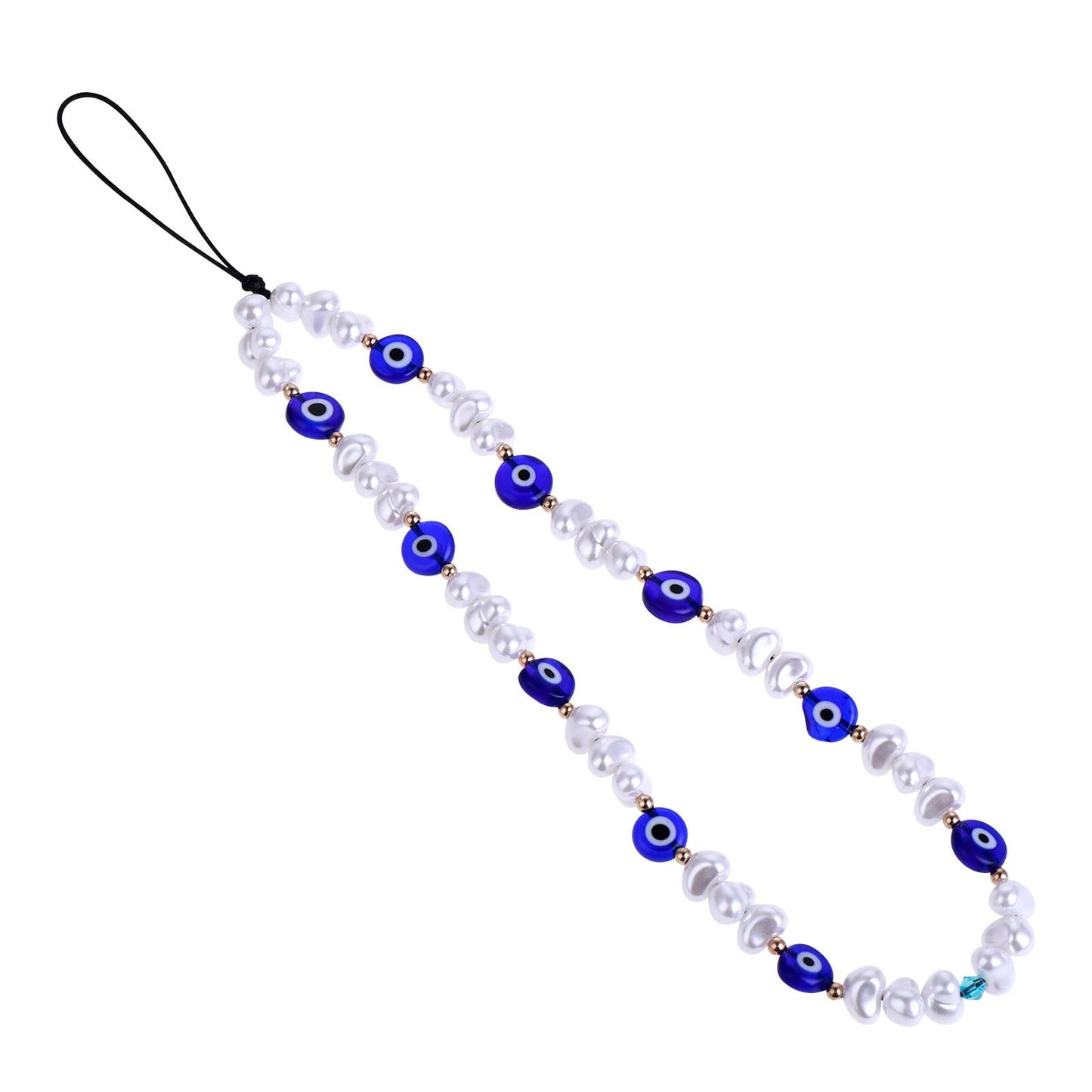 TIESOME Beaded Phone Charm, Evil Eye Beaded Lanyard Wrist Strap Face Beaded Phone Charm Handmade Phone Chain Strap Keychain for Men Women Girls Cell Phone String Strap (Set A)