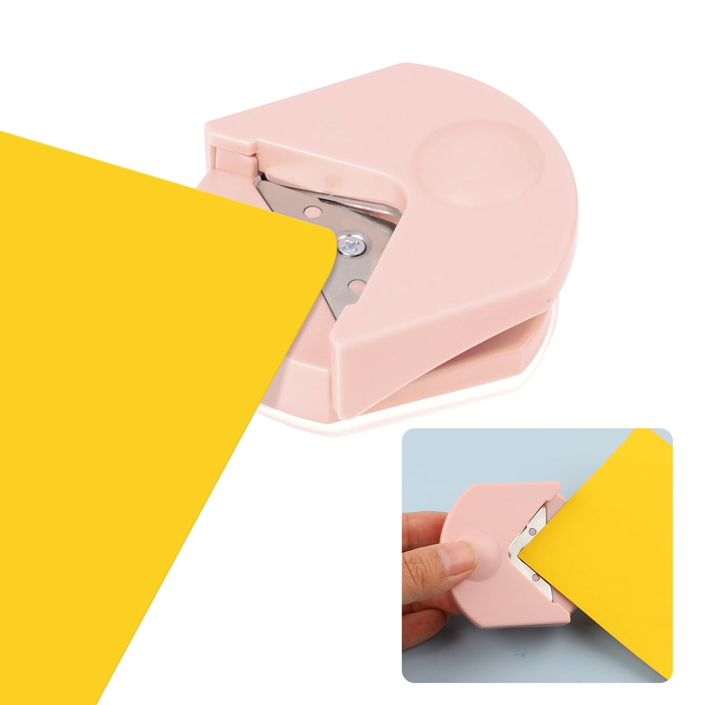 simarro Paper Corner Rounder, R4 4mm Corner Cutter Punch Tool Portable Corner Rounder Card Photo Cutter Tools for Laminating Films, Paper, Scrapbooking DIY Craft, Office, School, Home (Pink)