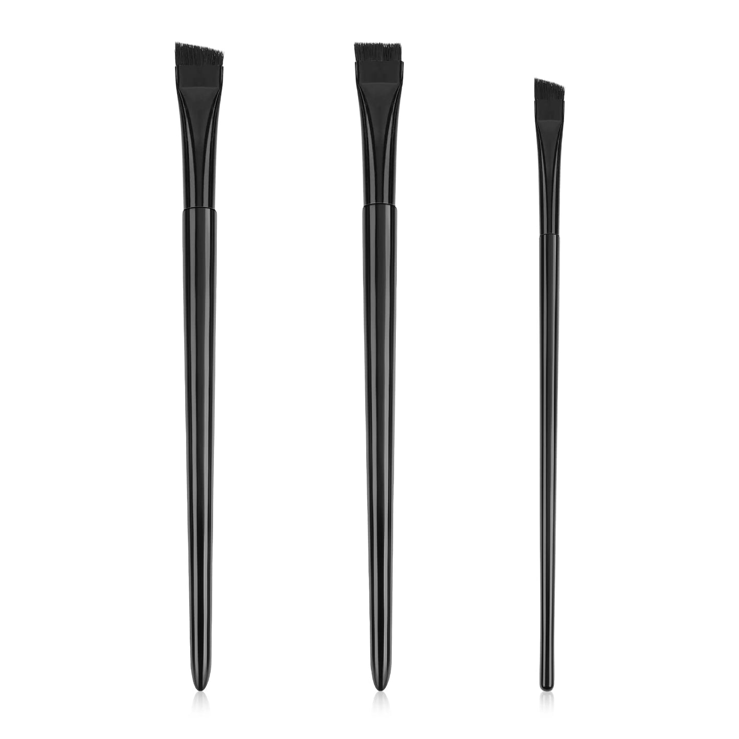 TIESOME 3Pcs Eyeliner Brush Set, Super Soft Eyeshadow Brush Flat & Fine Angled Eyeliner Brush Slanted Angled Brow Brush Makeup Tools for Eyeshadow Eyebrow Cosmetics