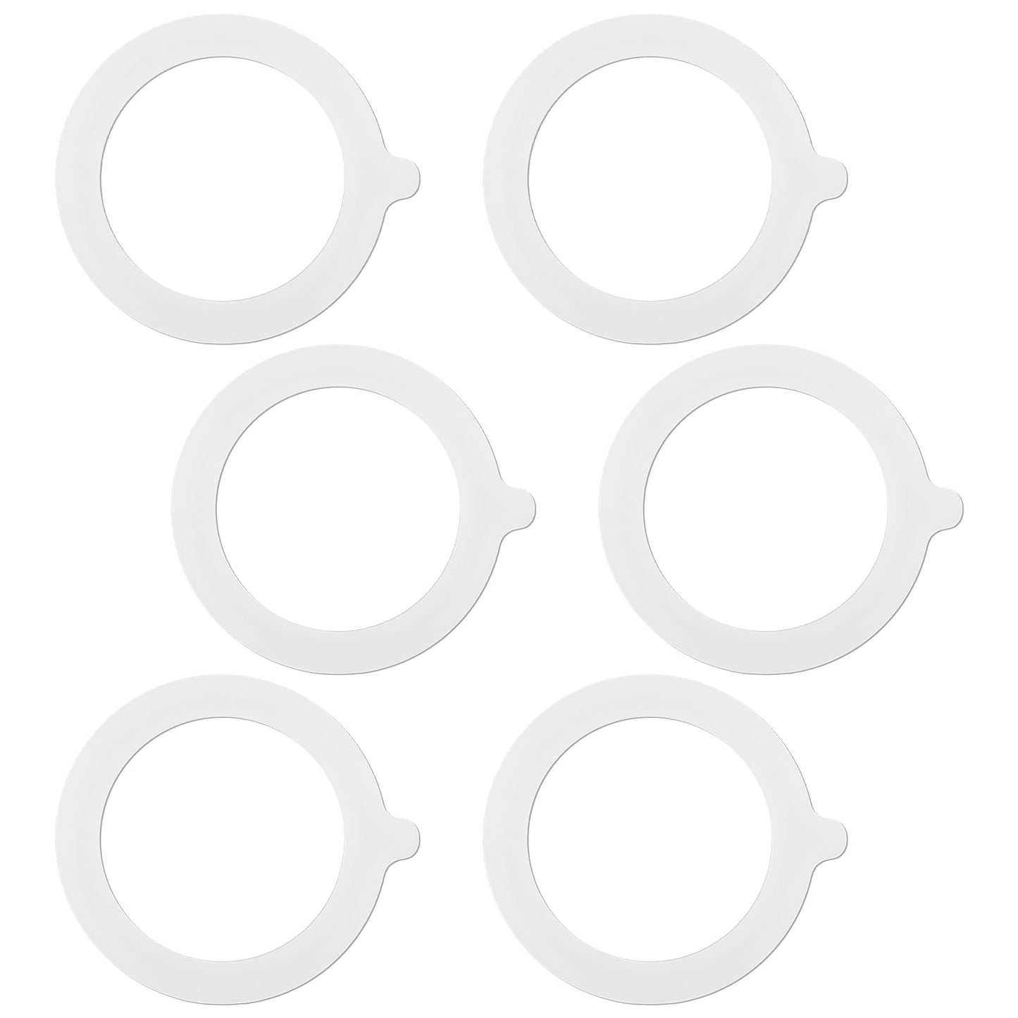 Molain 6Pcs Rubber Seals Rings for Glass Jars, Airtight Silicone Replacement Gasket for Jars Leak-proof Airtight Rubber Seal -3.7 Inches (White)