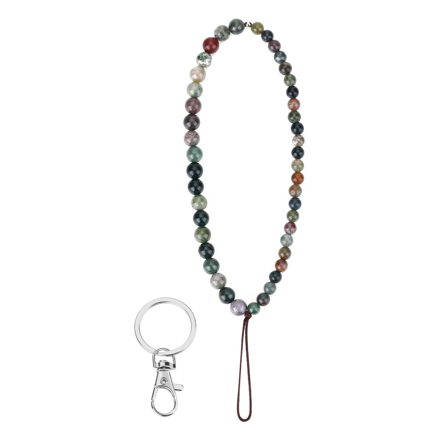cobee Beaded Phone Charm, Handmade Natural Gemstone Phone Charm Women Fashion Phone Lanyard Cell Phone Lanyard Wrist Strap for Keychain Phone Chain Strap Anti Lost Mobile Phone Chain(Agate)
