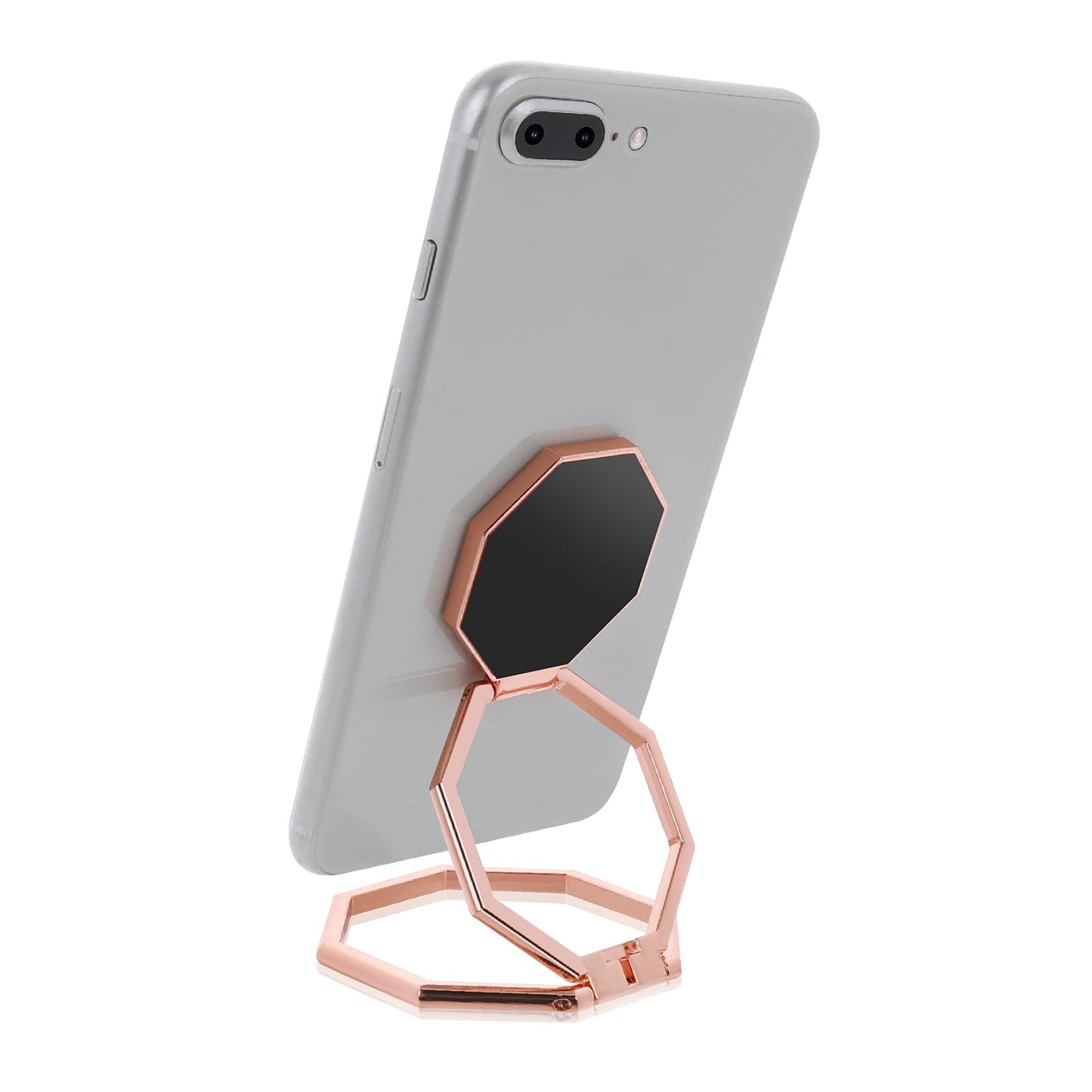 cobee Cell Phone Ring Holder Finger Kickstand, 360° Rotation Metal Cellphone Back Grip Foldable Cell Phone Stand Adjustable Phone Holder Compatible with Most Smartphones (Rose Gold)